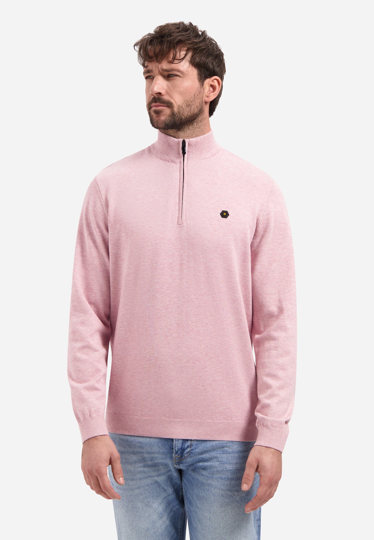 Pullover mit halbem Reißverschluss. | Light Mauve