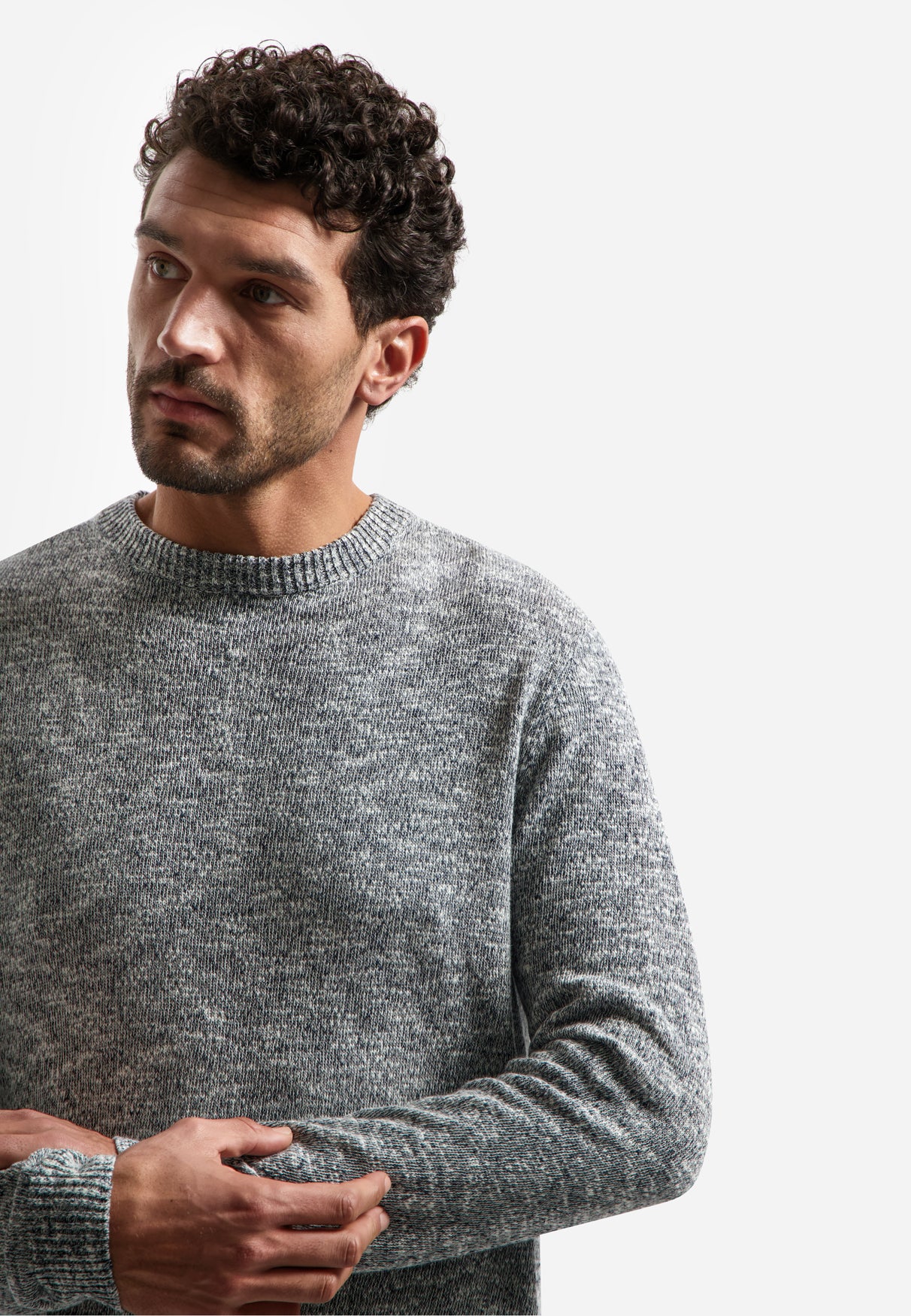 Melange-Slub-Pullover | Night