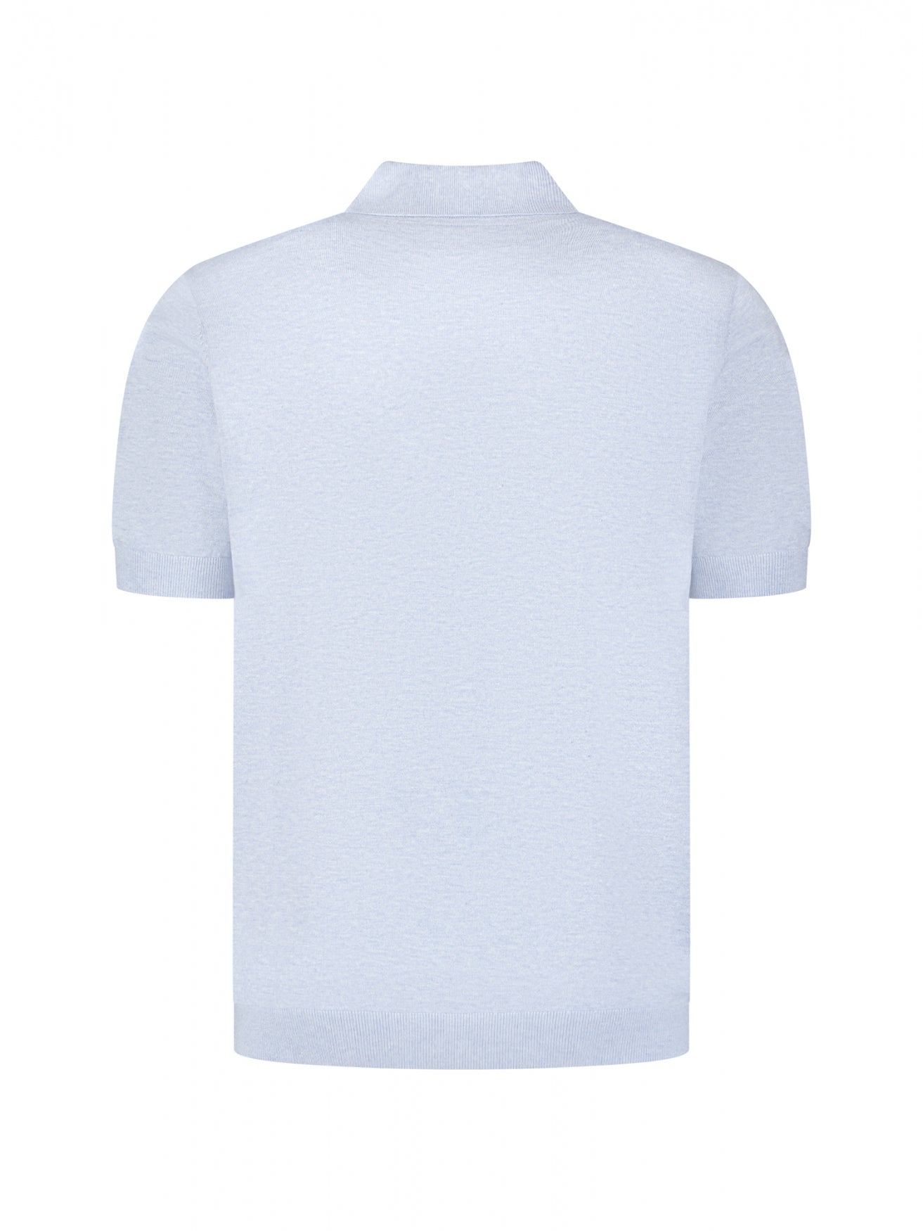 Knitted polo shirt with half-zip | Blue