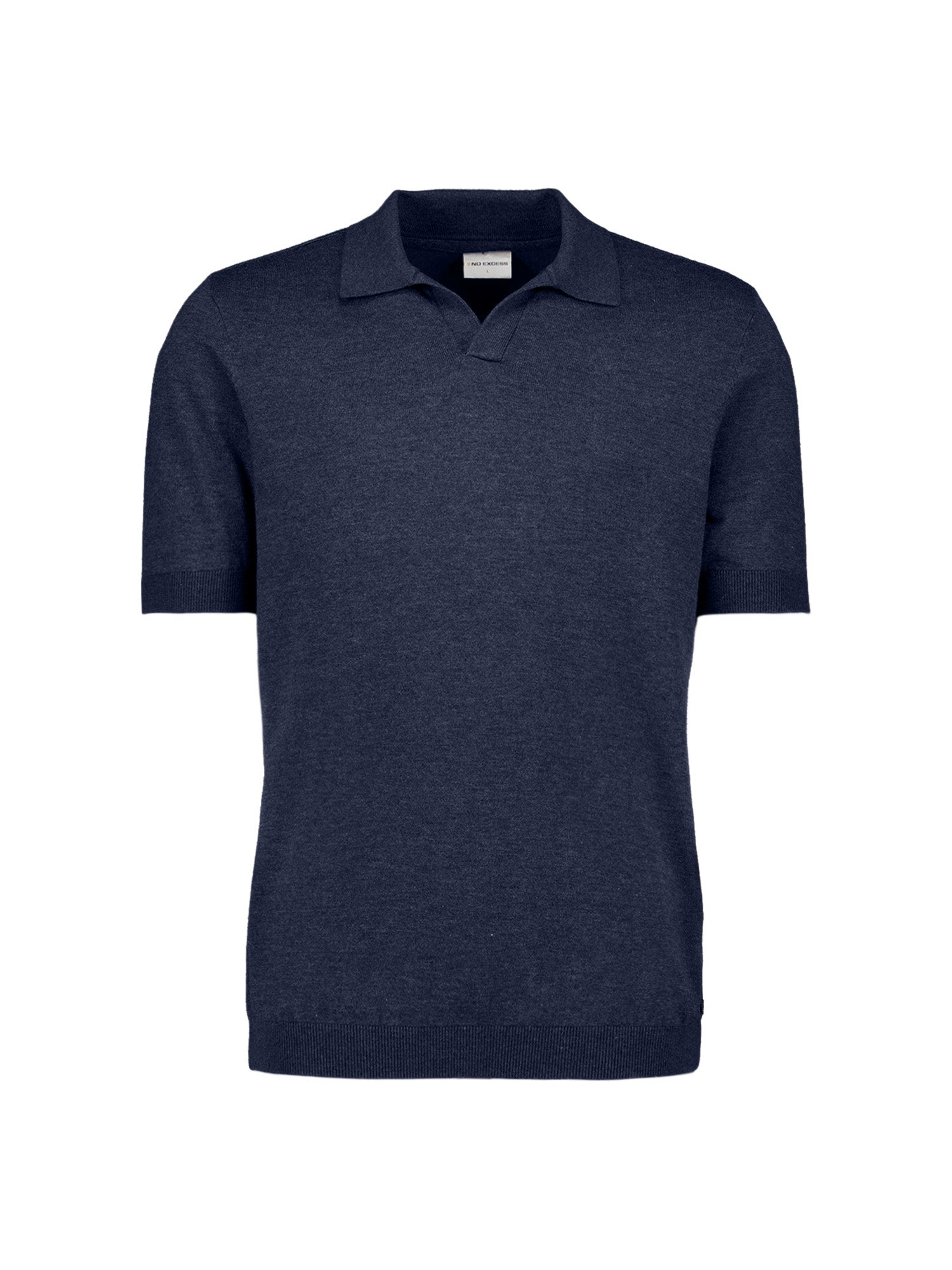 Knitted polo shirt with V-neck | Night
