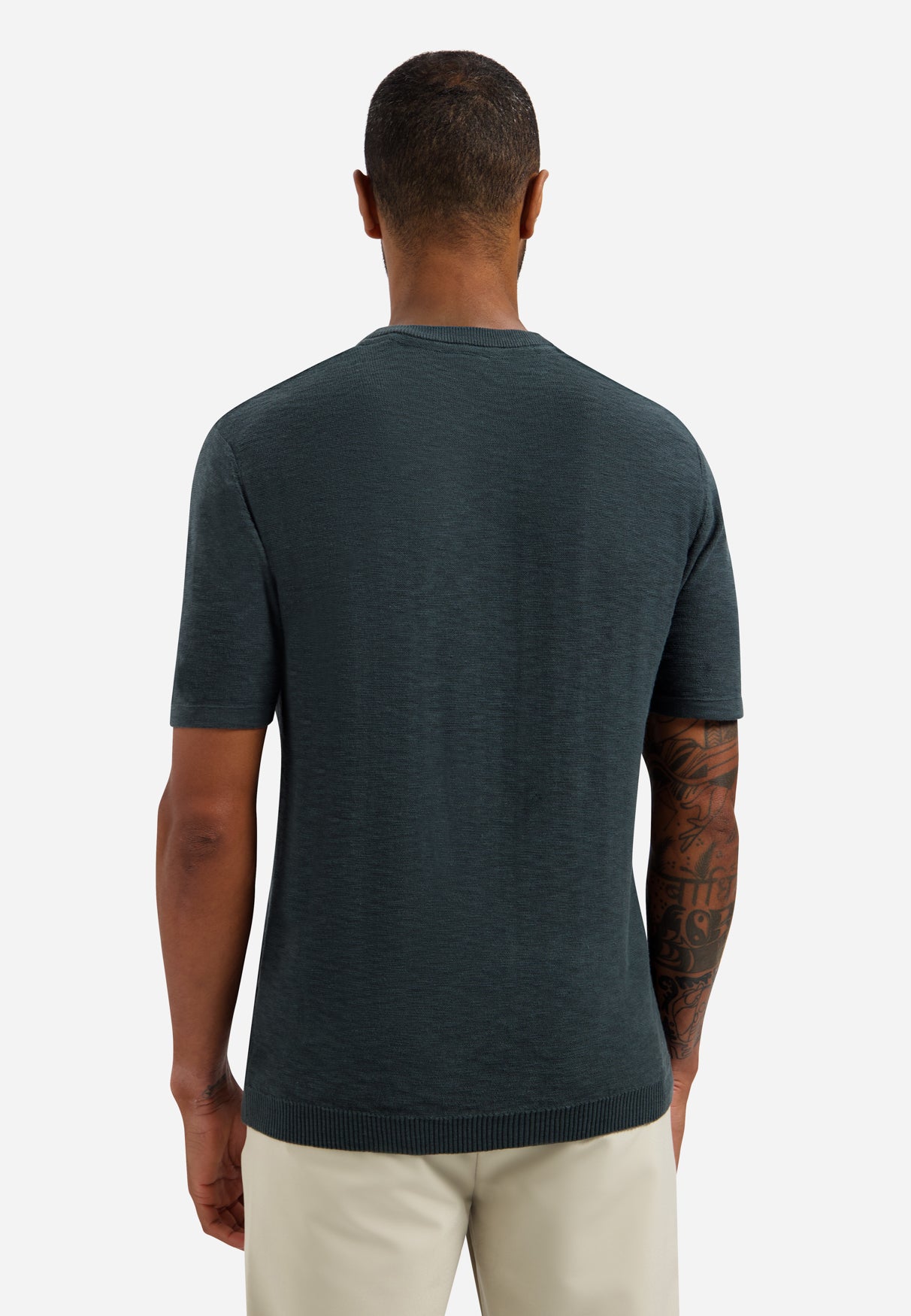 Knitted slub T-shirt | Dark Steel