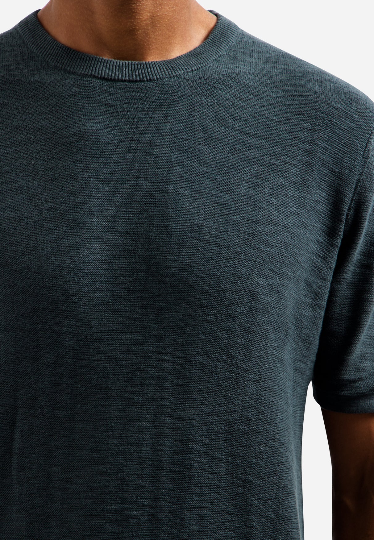 Knitted slub T-shirt | Dark Steel