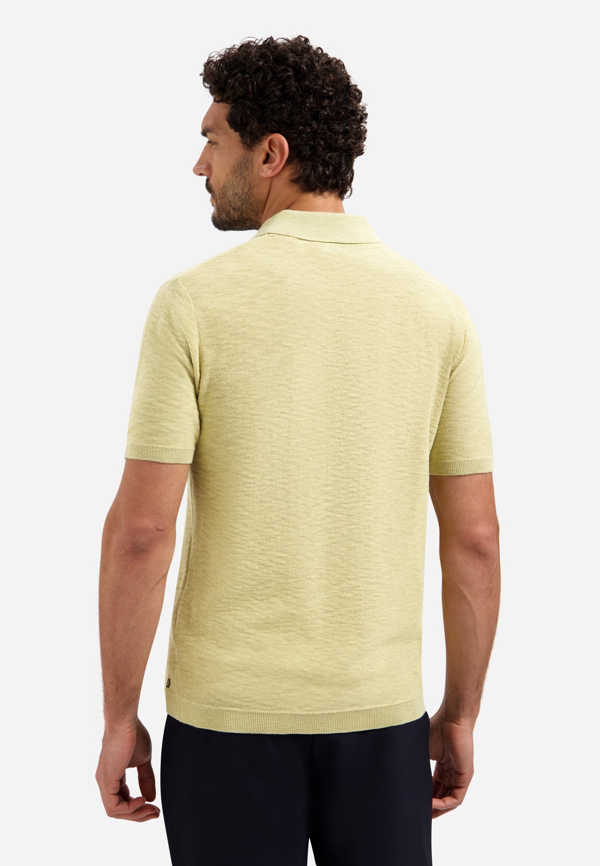 Knitted slub polo shirt with buttons | Yellow