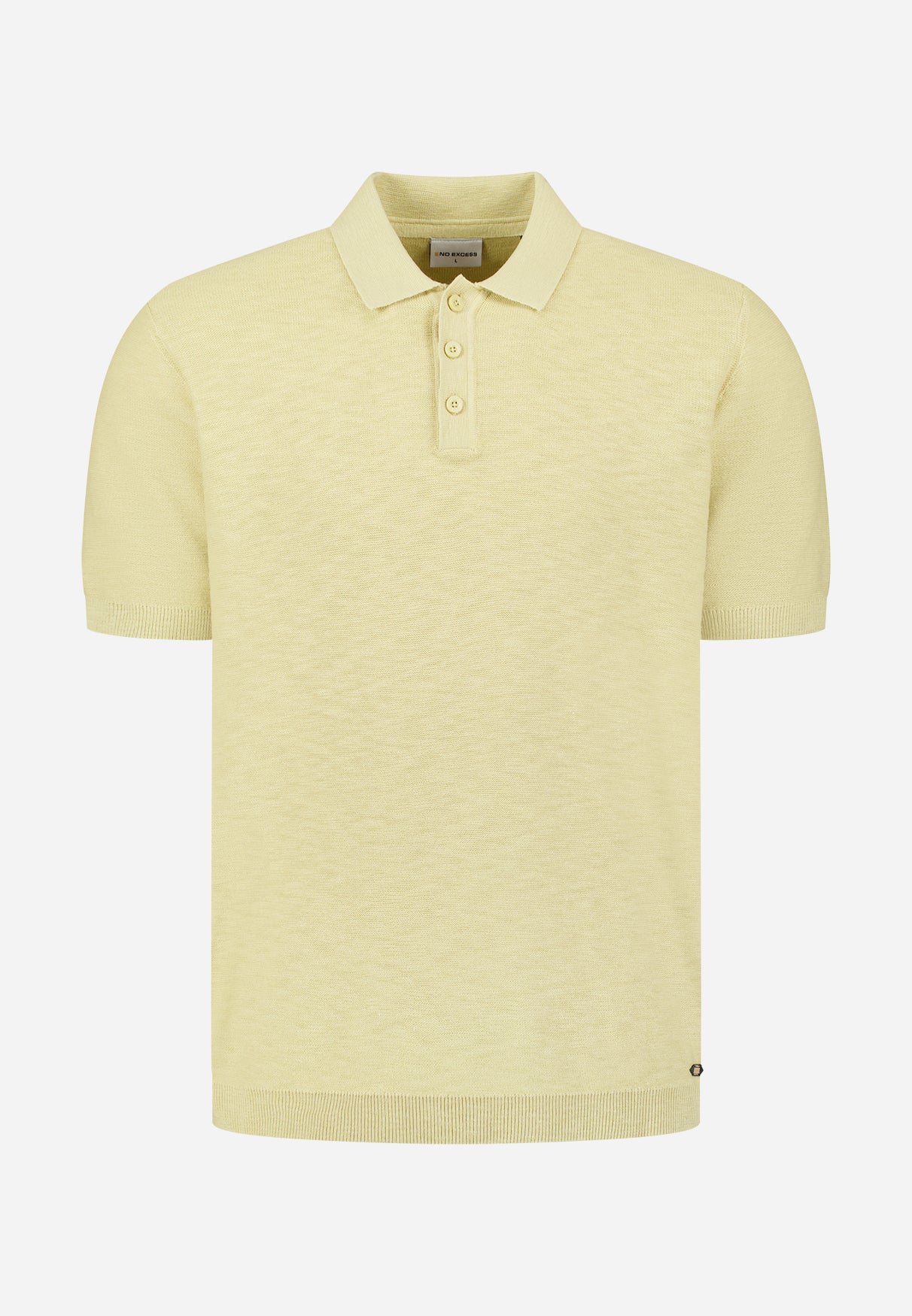 Knitted slub polo shirt with buttons | Yellow