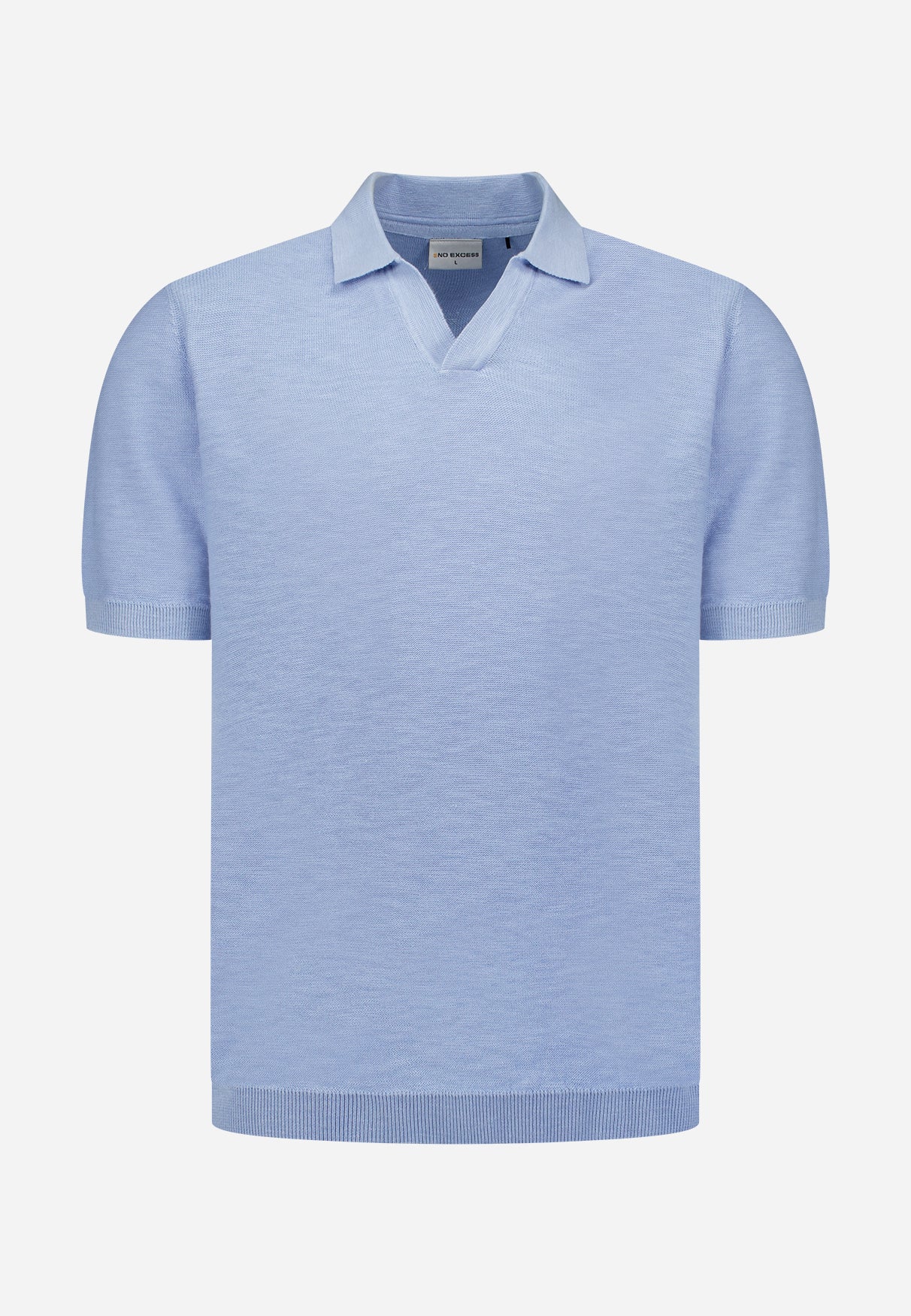 Strick-Poloshirt mit V-Ausschnitt | Blue