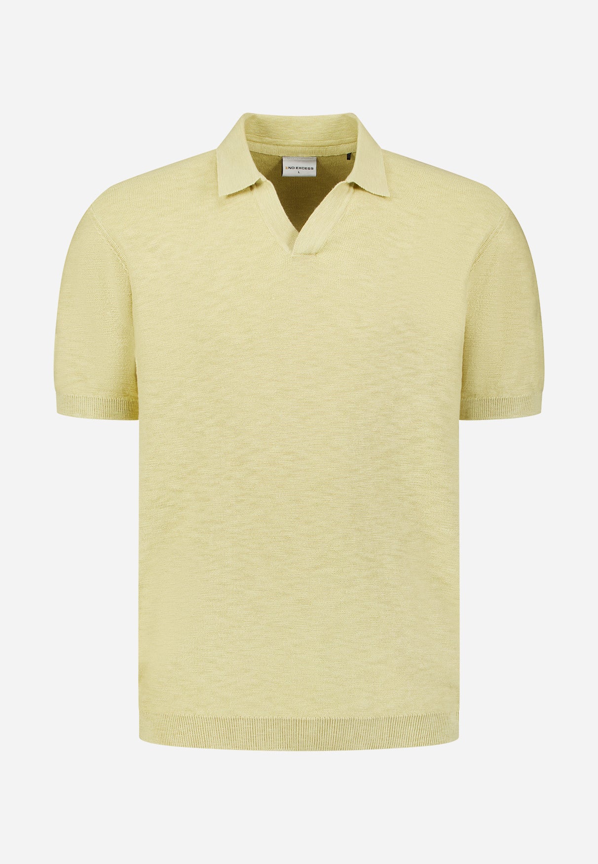 Strick-Poloshirt mit V-Ausschnitt | Yellow