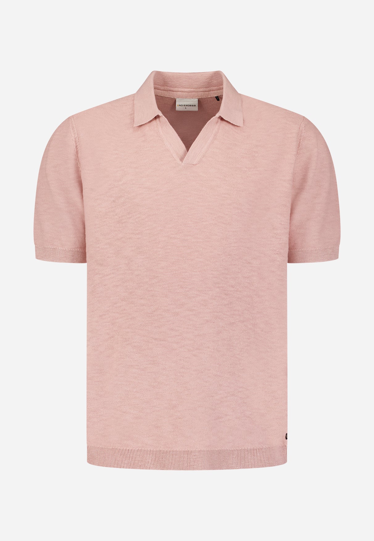 Strick-Poloshirt mit V-Ausschnitt | Light Mauve