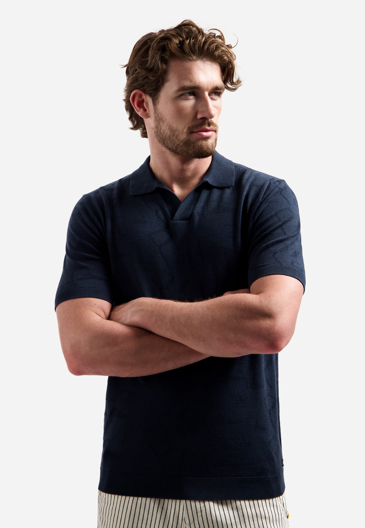 Jacquard-Strickpolohemd | Night