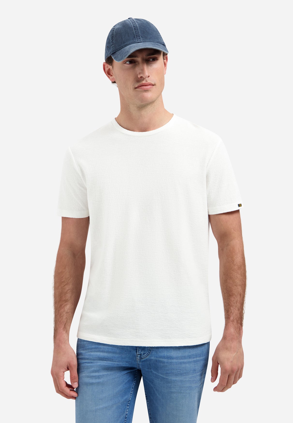 Einfarbiges T-Shirt mit Rundhalsausschnitt | White