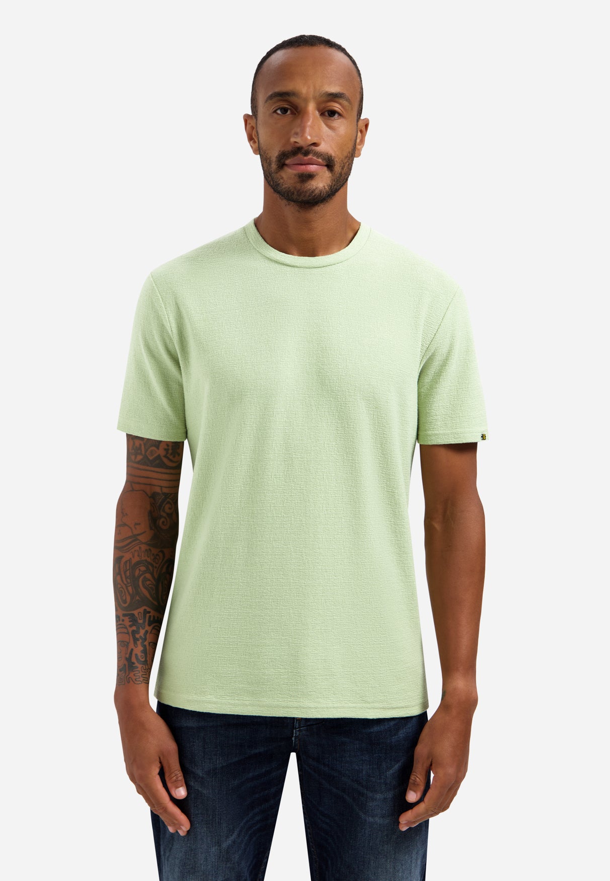 Einfarbiges T-Shirt mit Rundhalsausschnitt | Green