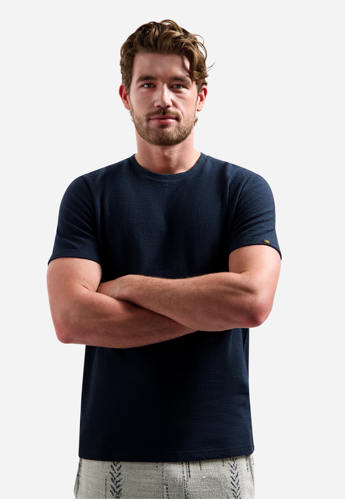 Einfarbiges T-Shirt mit Rundhalsausschnitt | Night