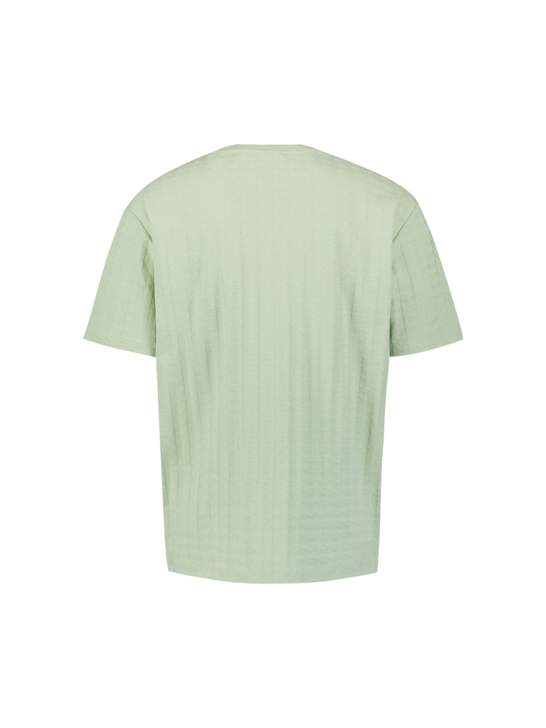 Plain T-shirt with relief texture | Green
