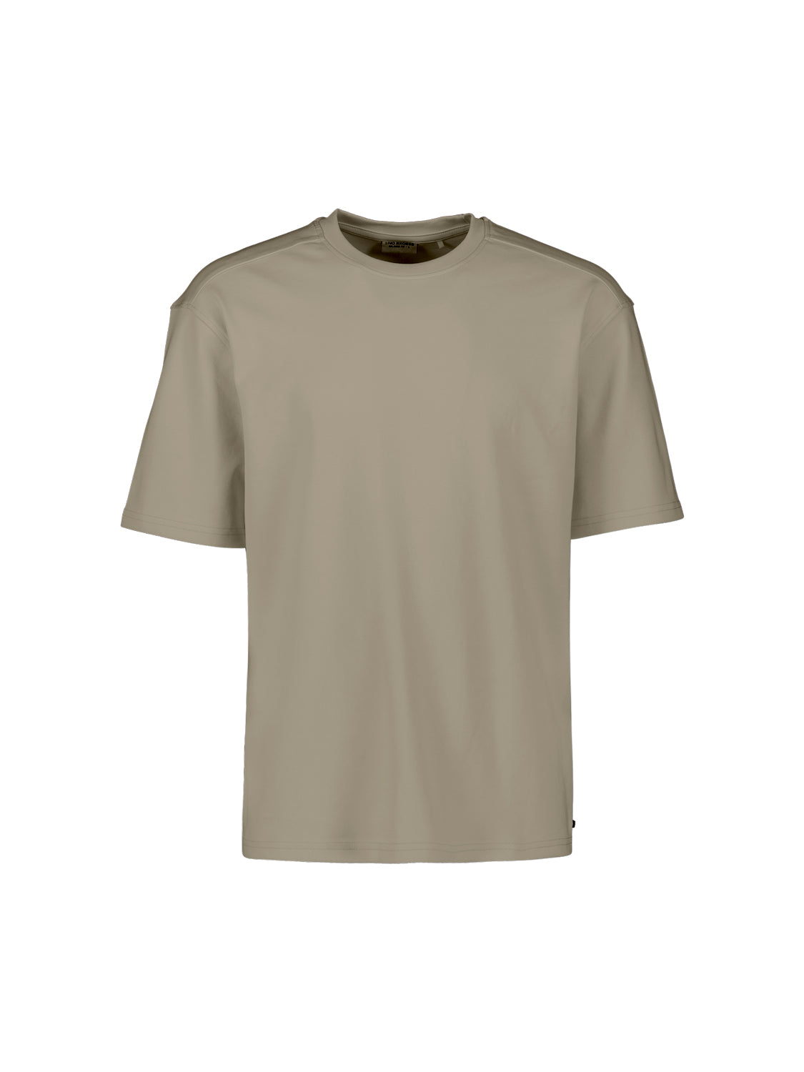Interlock T-shirt with round neck. | Taupe