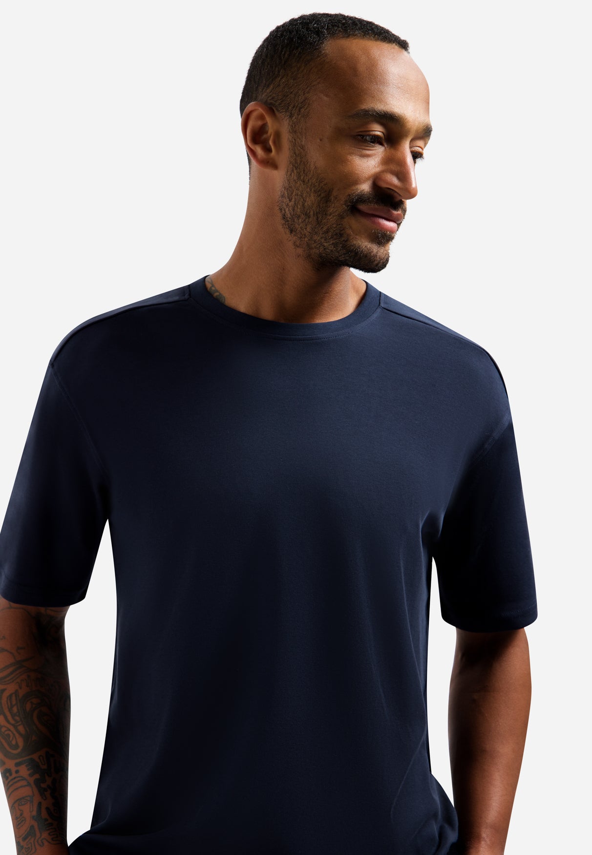 Interlock T-shirt with round neck. | Night