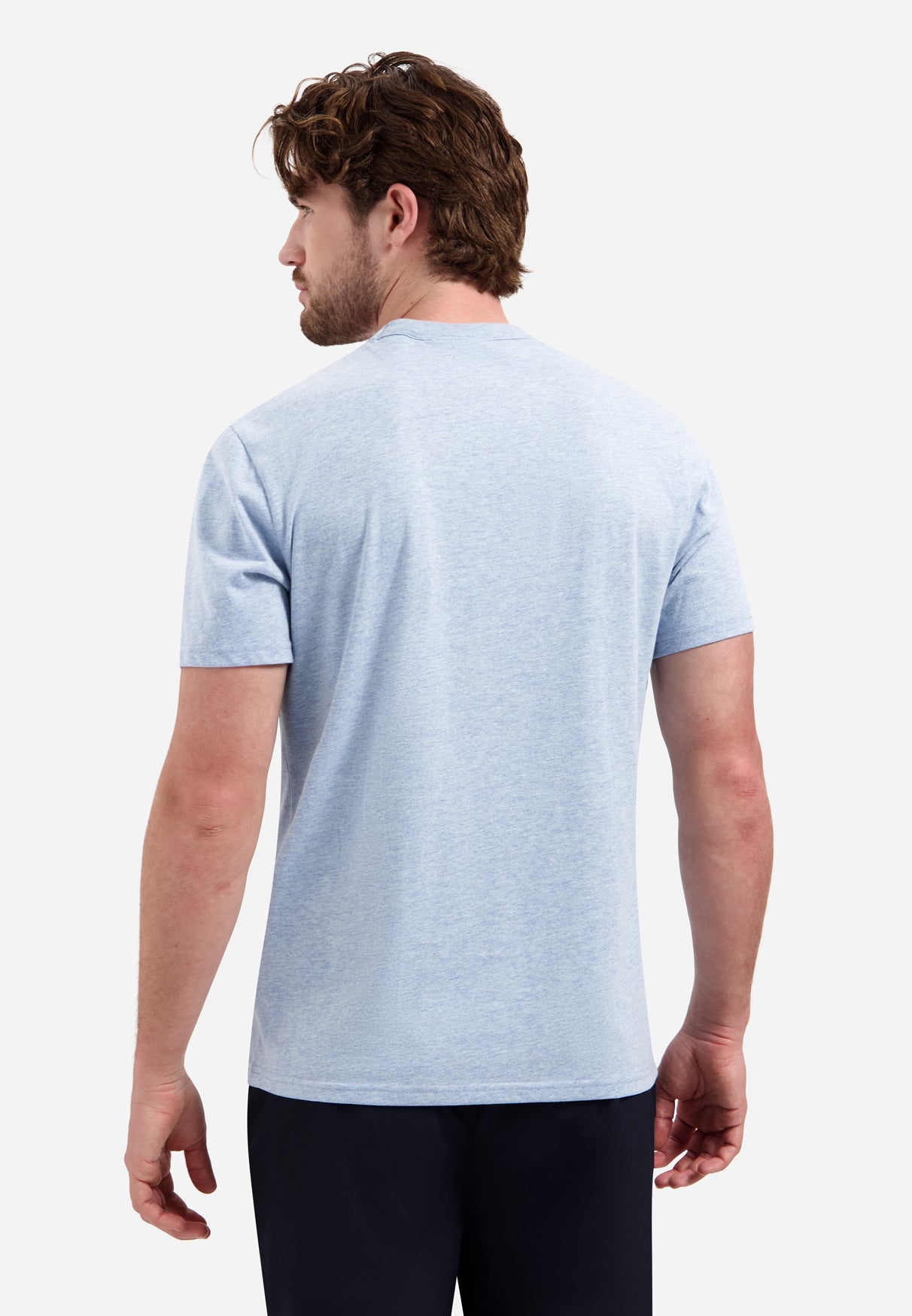 Melange-T-Shirt mit Rundhalsausschnitt | Blue