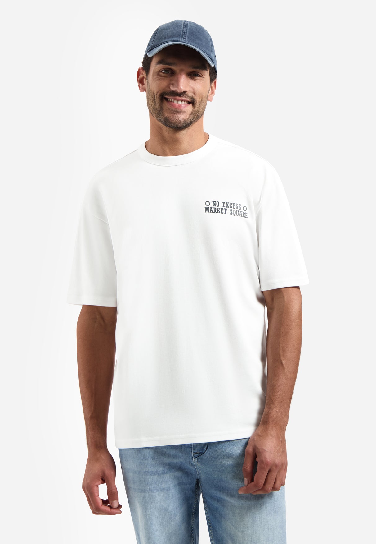 Interlock-T-Shirt mit Rückenprint | White