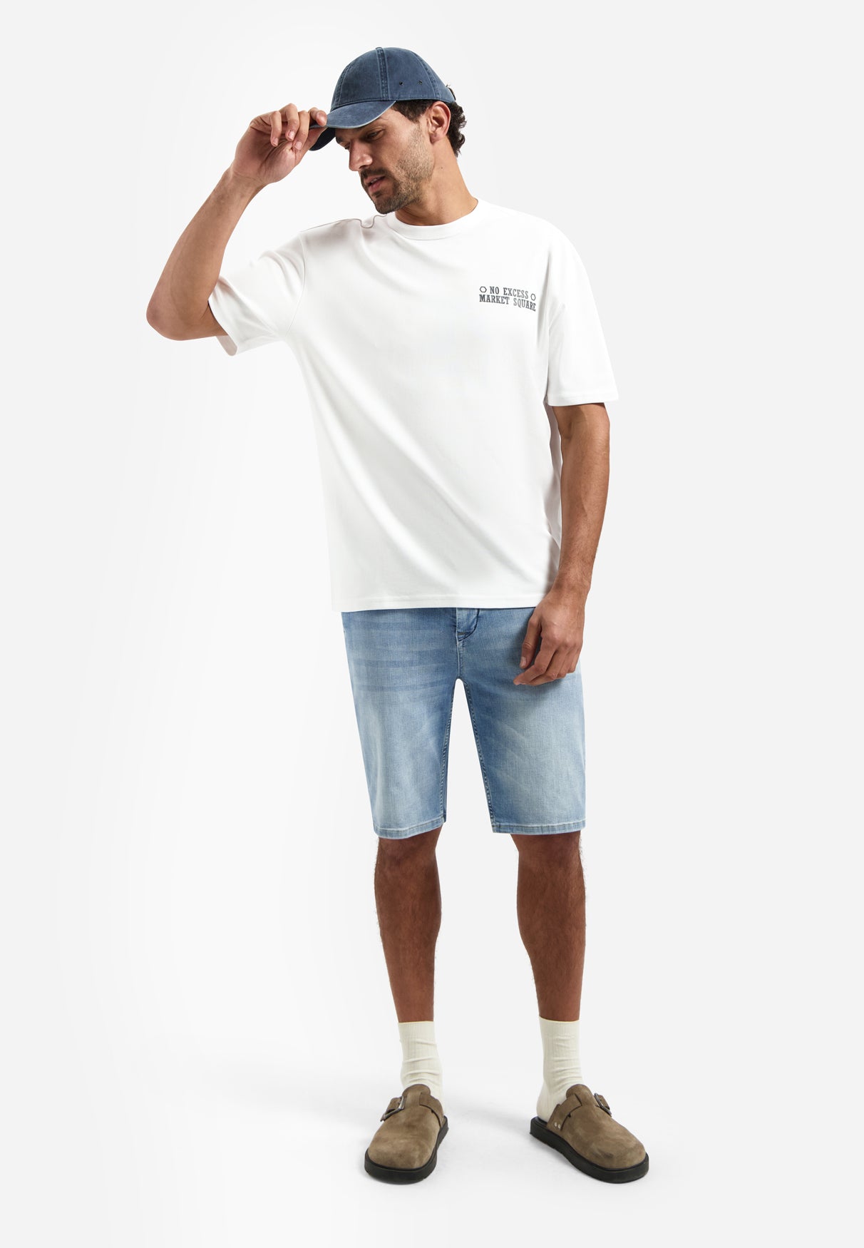 Interlock-T-Shirt mit Rückenprint | White