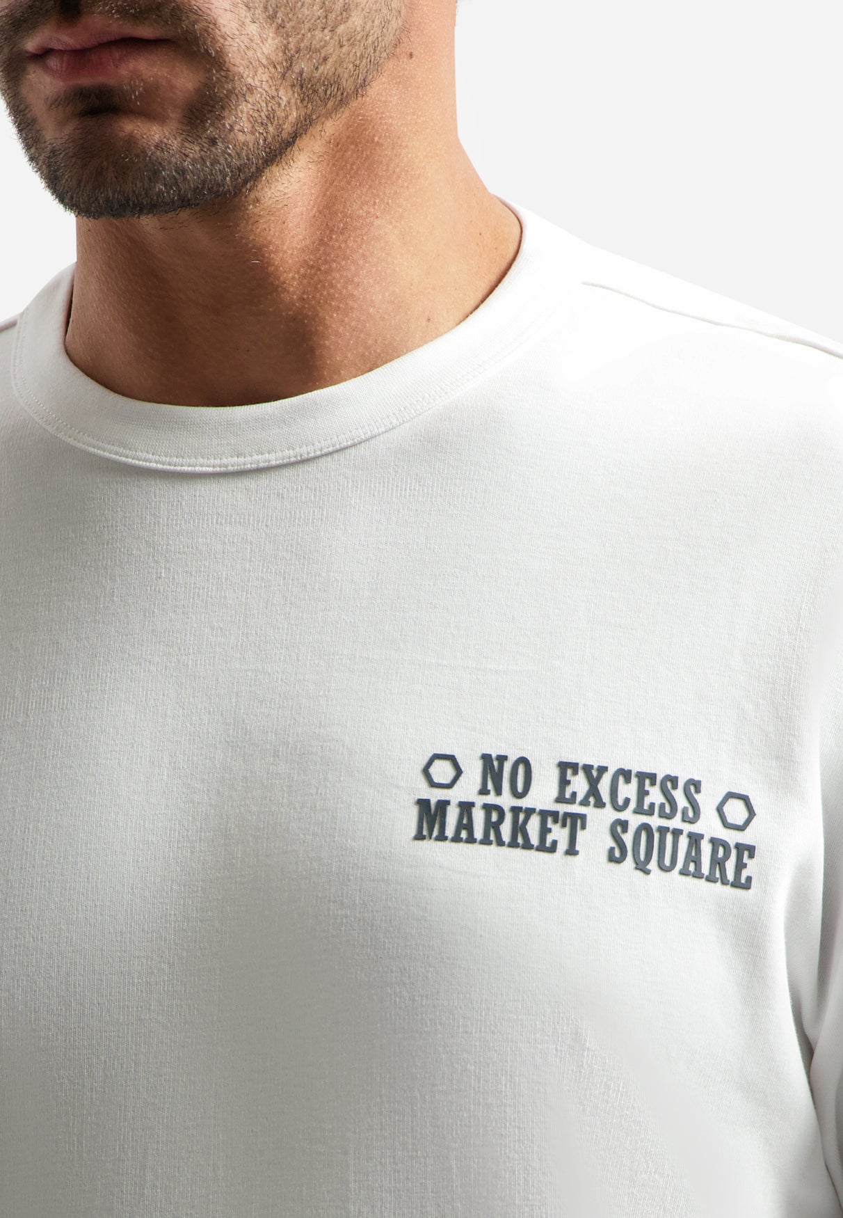 Interlock-T-Shirt mit Rückenprint | White