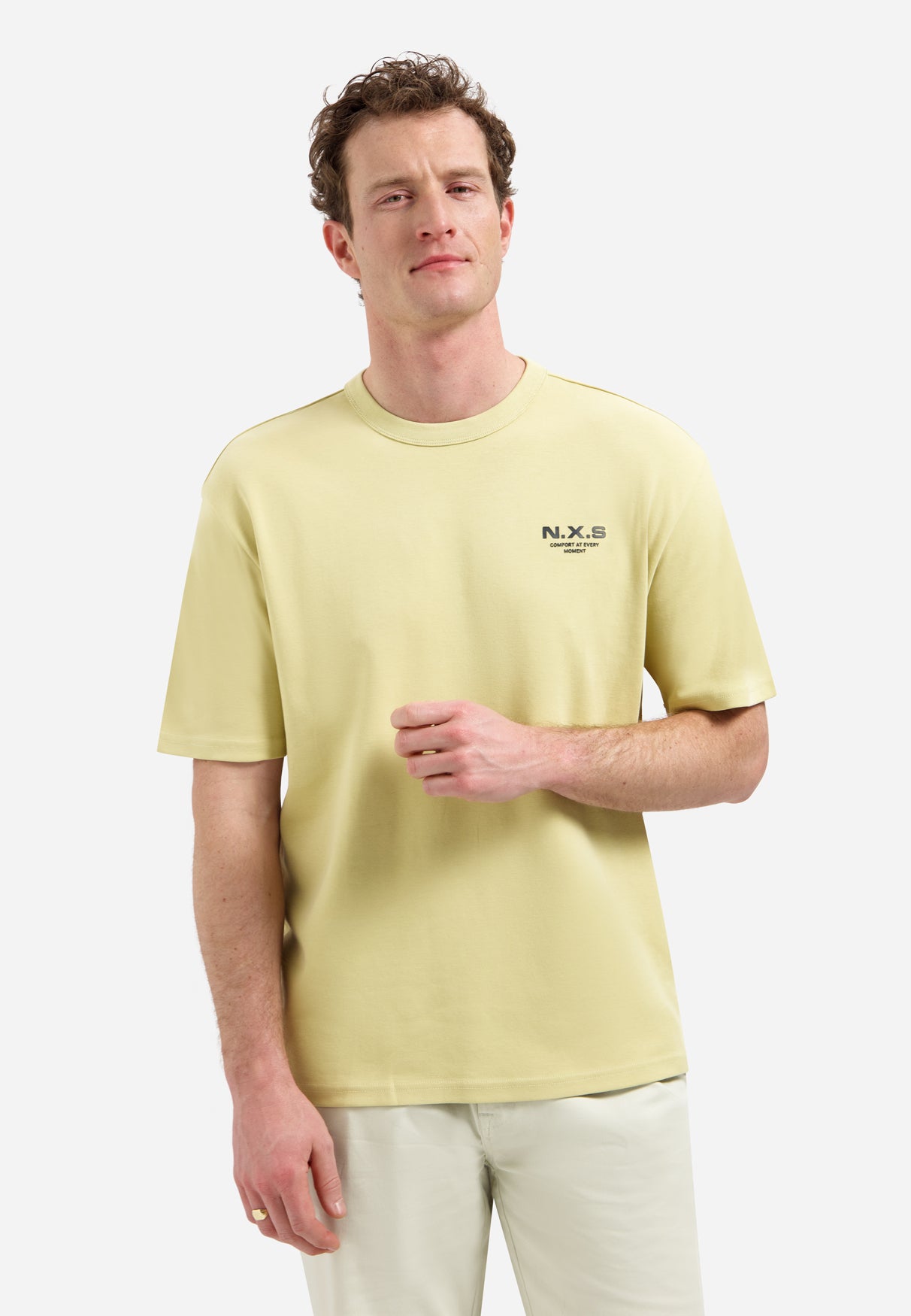 Interlock-T-Shirt mit Rückenprint | Yellow