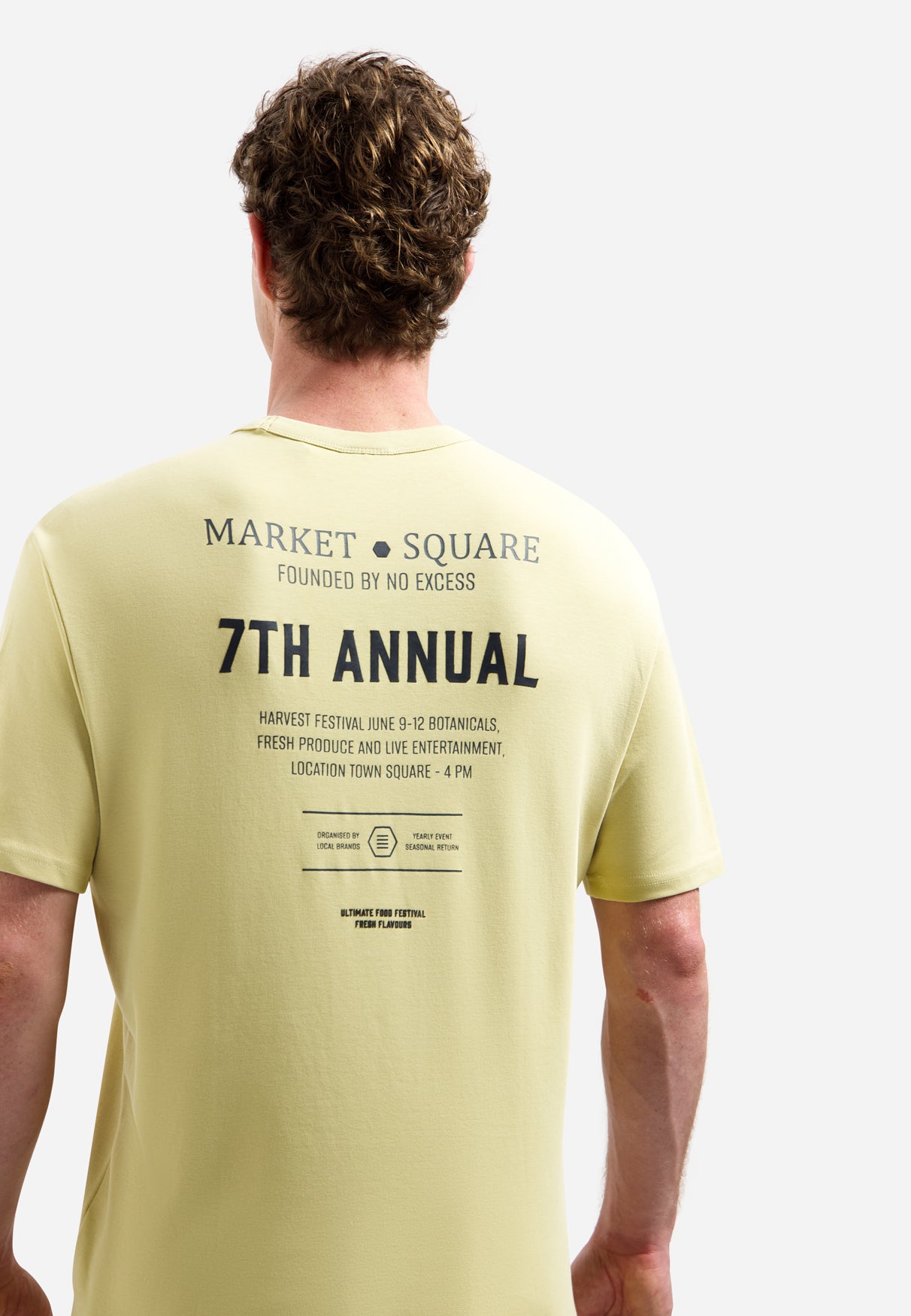 Interlock-T-Shirt mit Rückenprint | Yellow