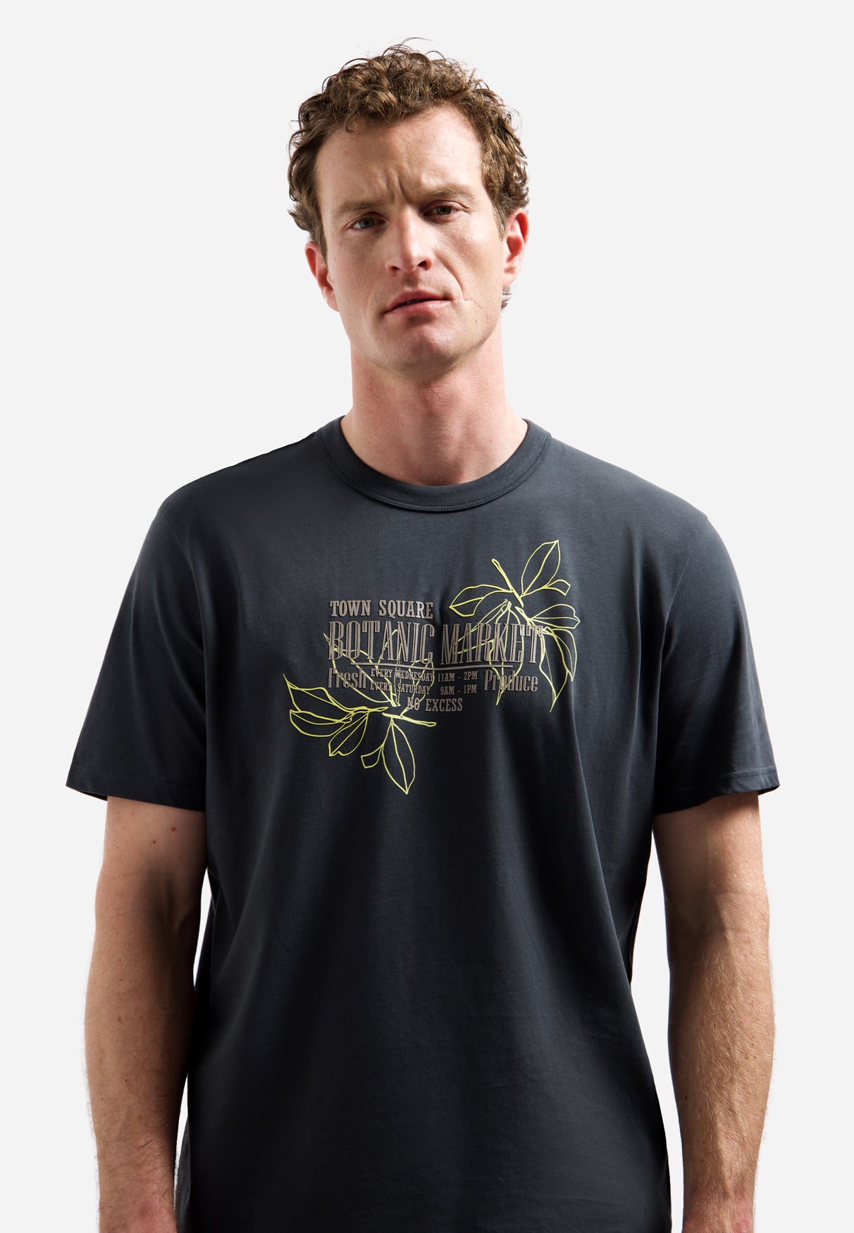 Artwork T-shirt with round neck | Dark Steel