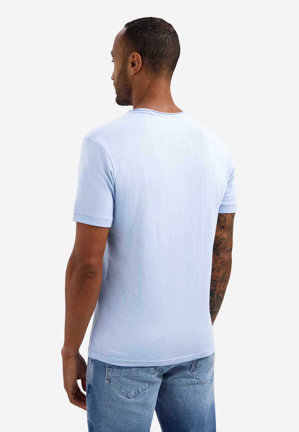 Slub-T-Shirt mit Rundhalsausschnitt | Blue