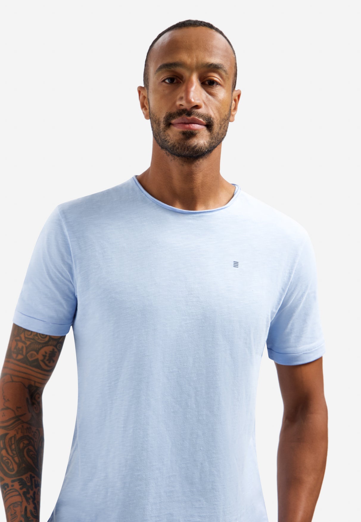 Slub-T-Shirt mit Rundhalsausschnitt | Blue