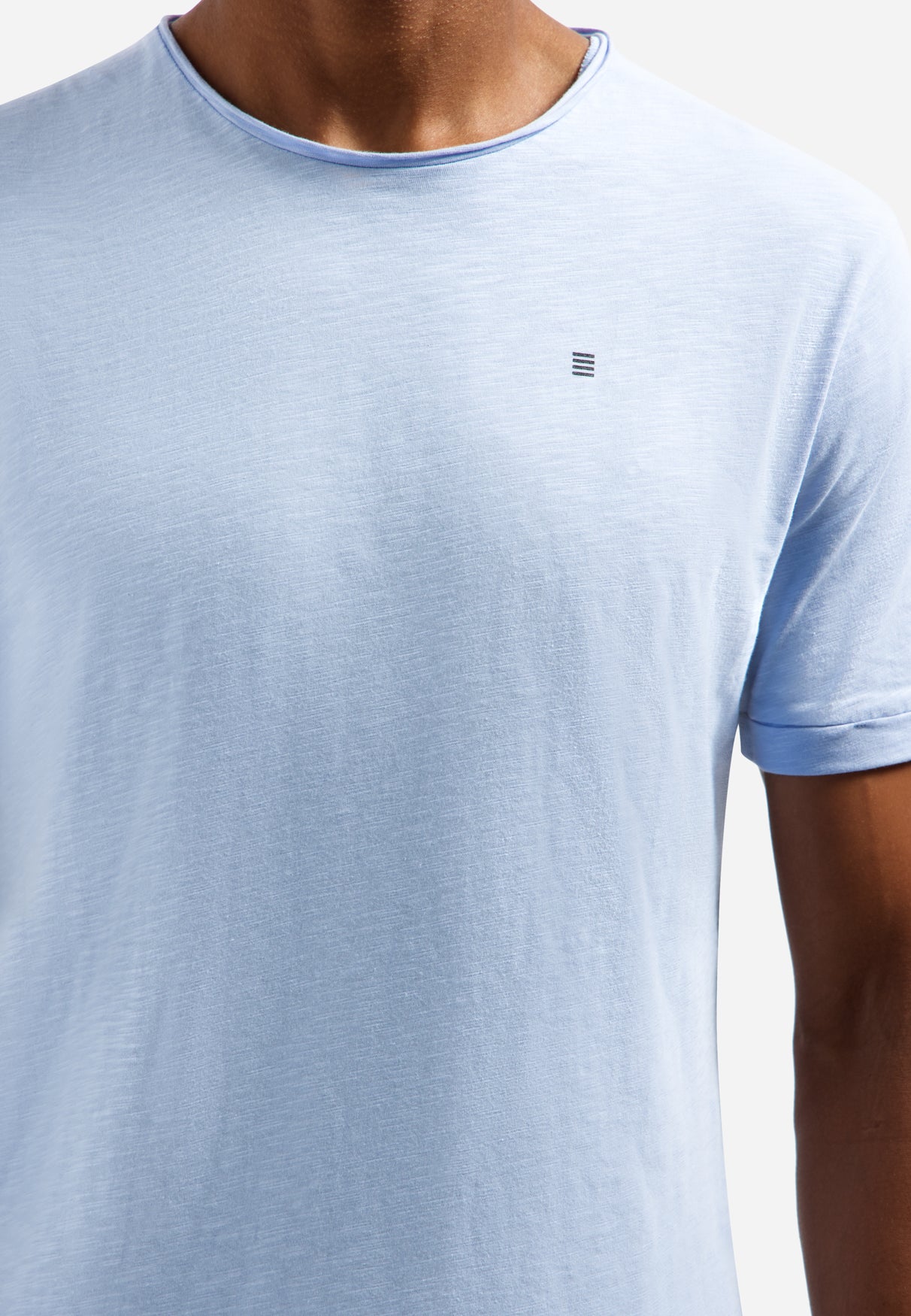 Slub-T-Shirt mit Rundhalsausschnitt | Blue