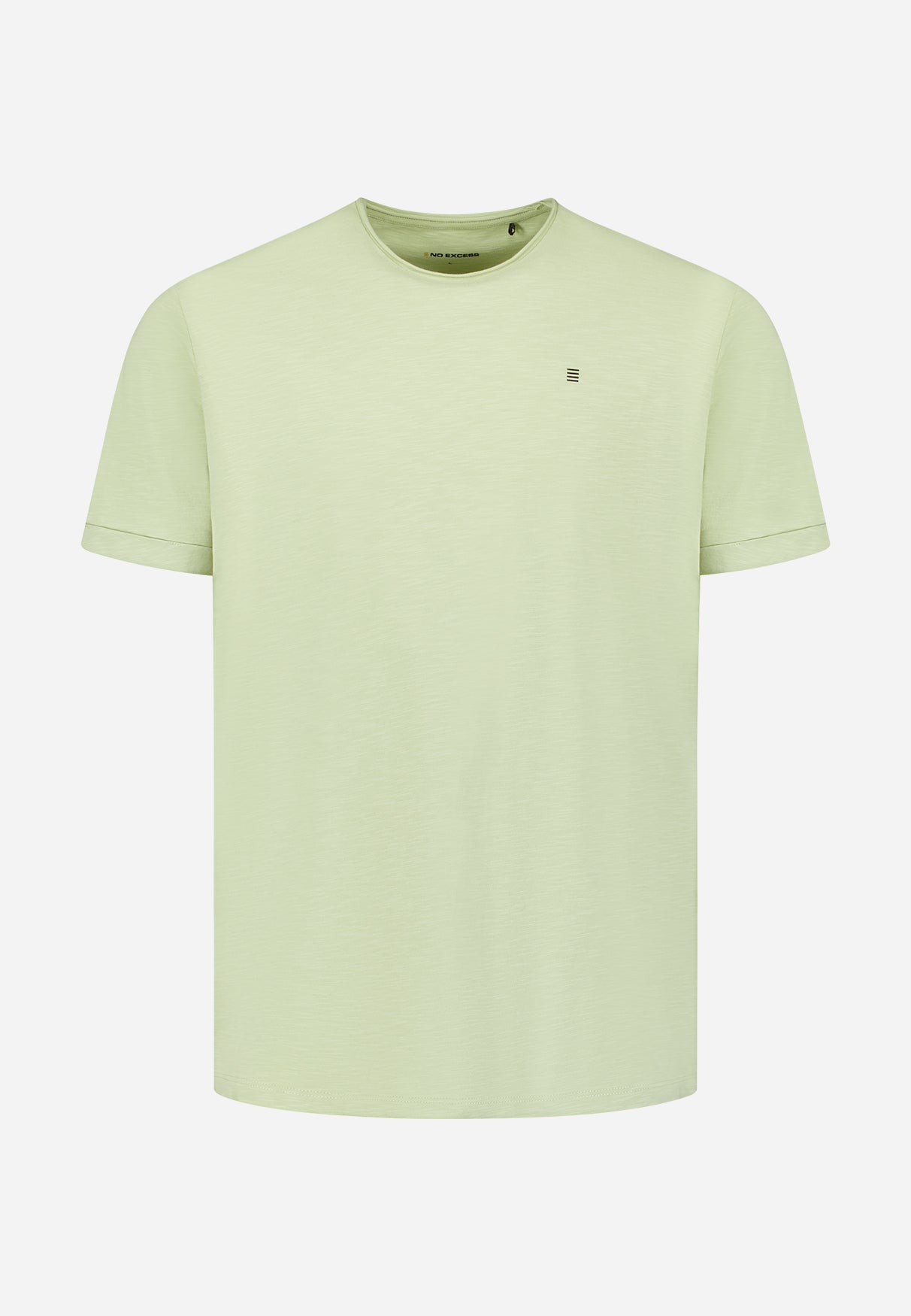 Slub T-shirt with round neck | Green