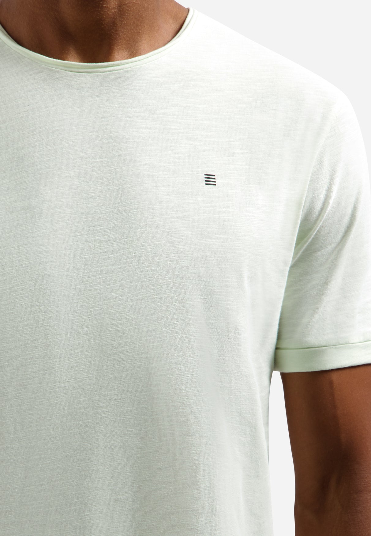 Slub-T-Shirt mit Rundhalsausschnitt | Seagreen