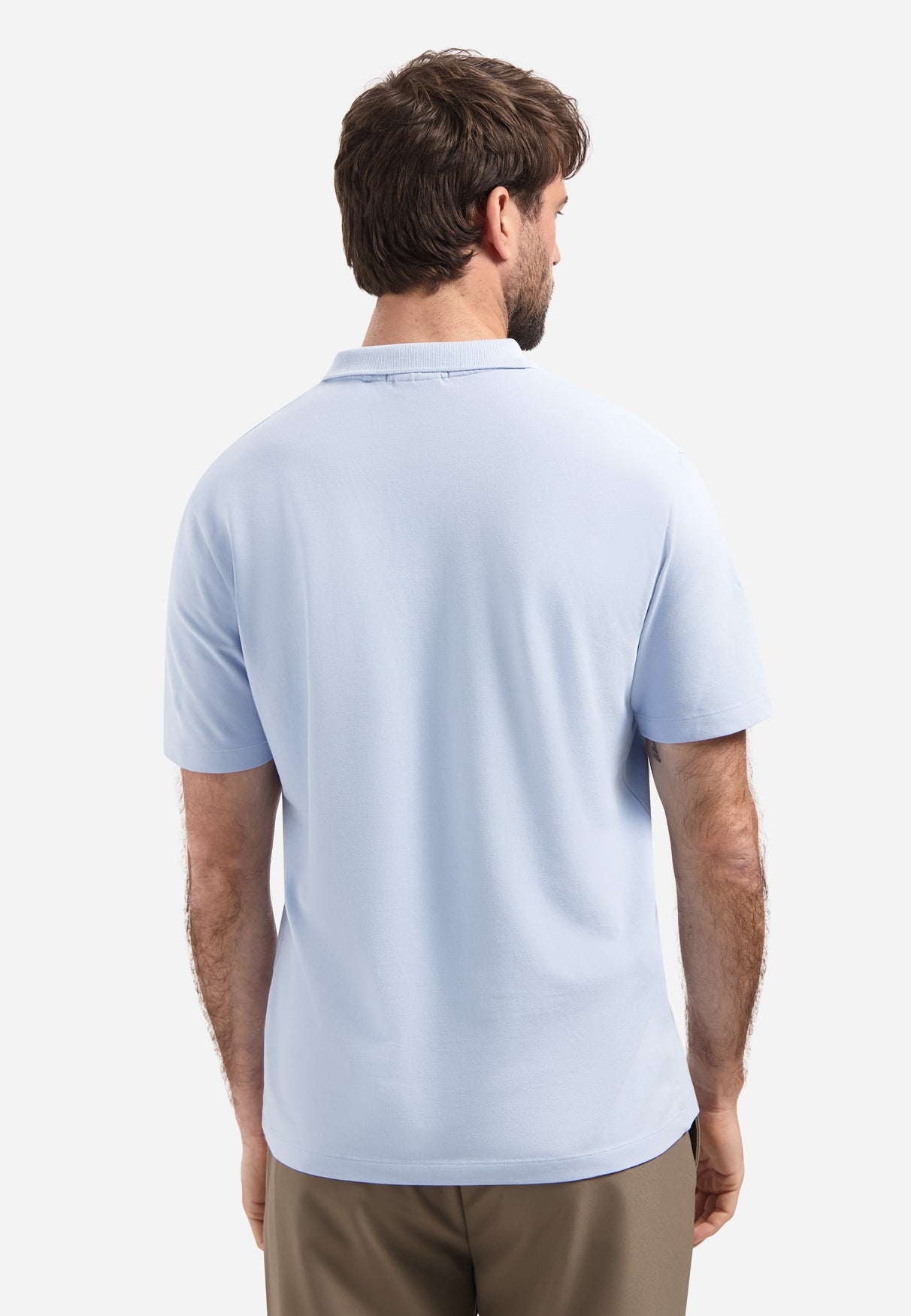 Basic polo shirt with V-neck | Blue