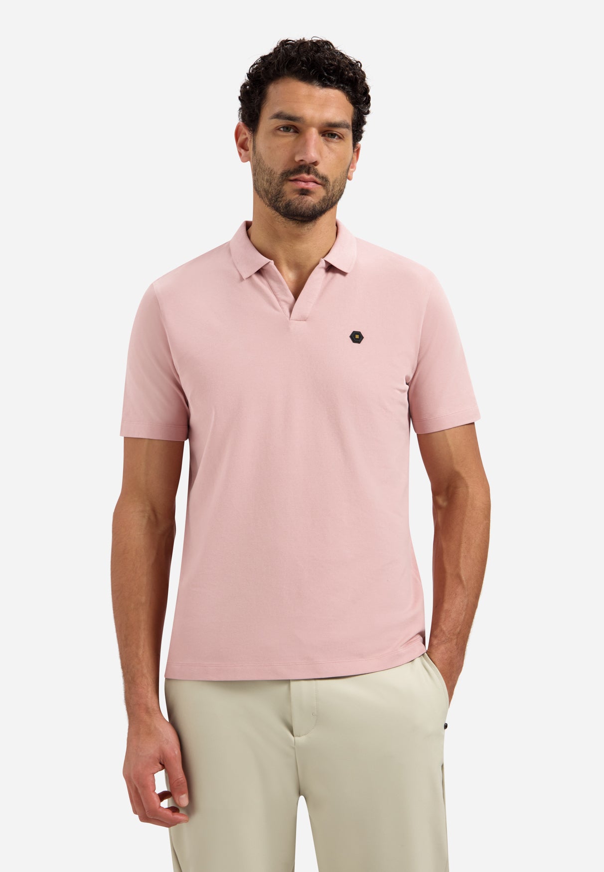 Polo mit V-Ausschnitt | Light Mauve