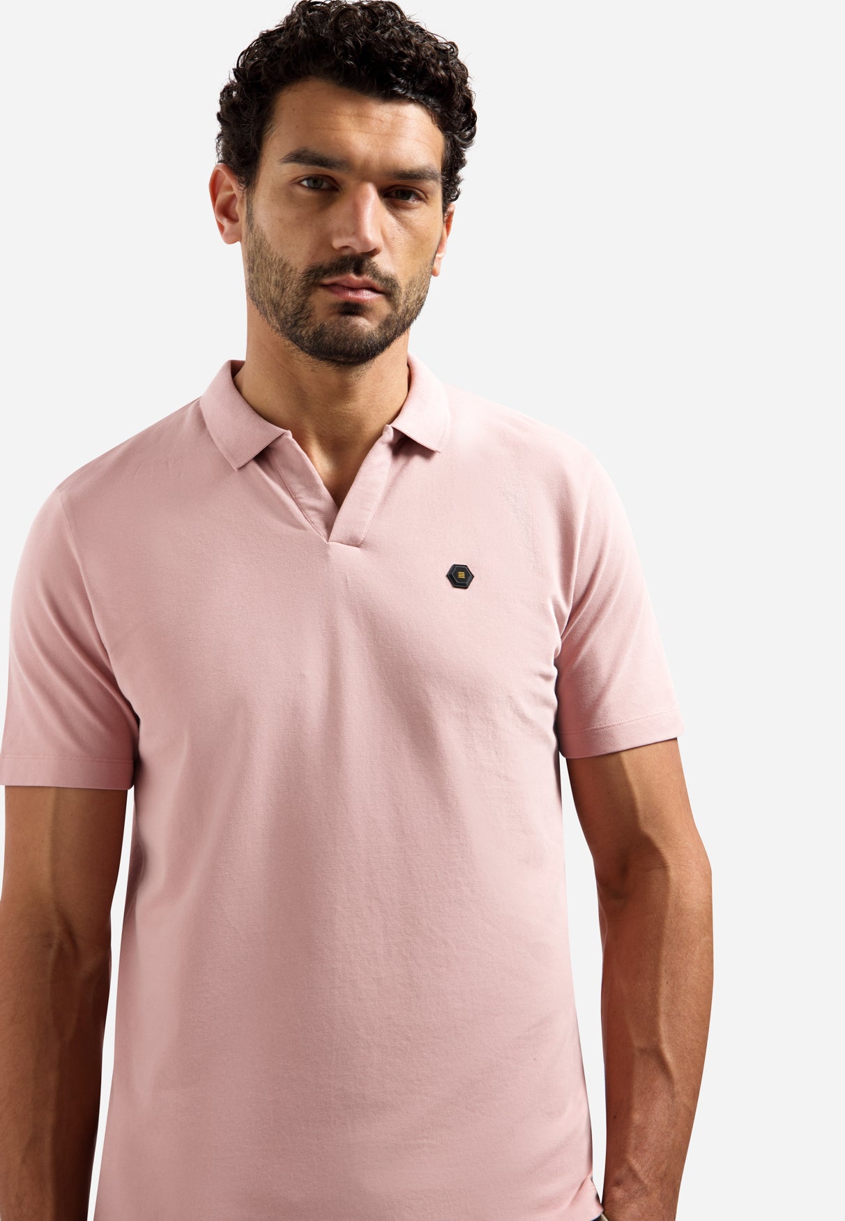 Polo mit V-Ausschnitt | Light Mauve