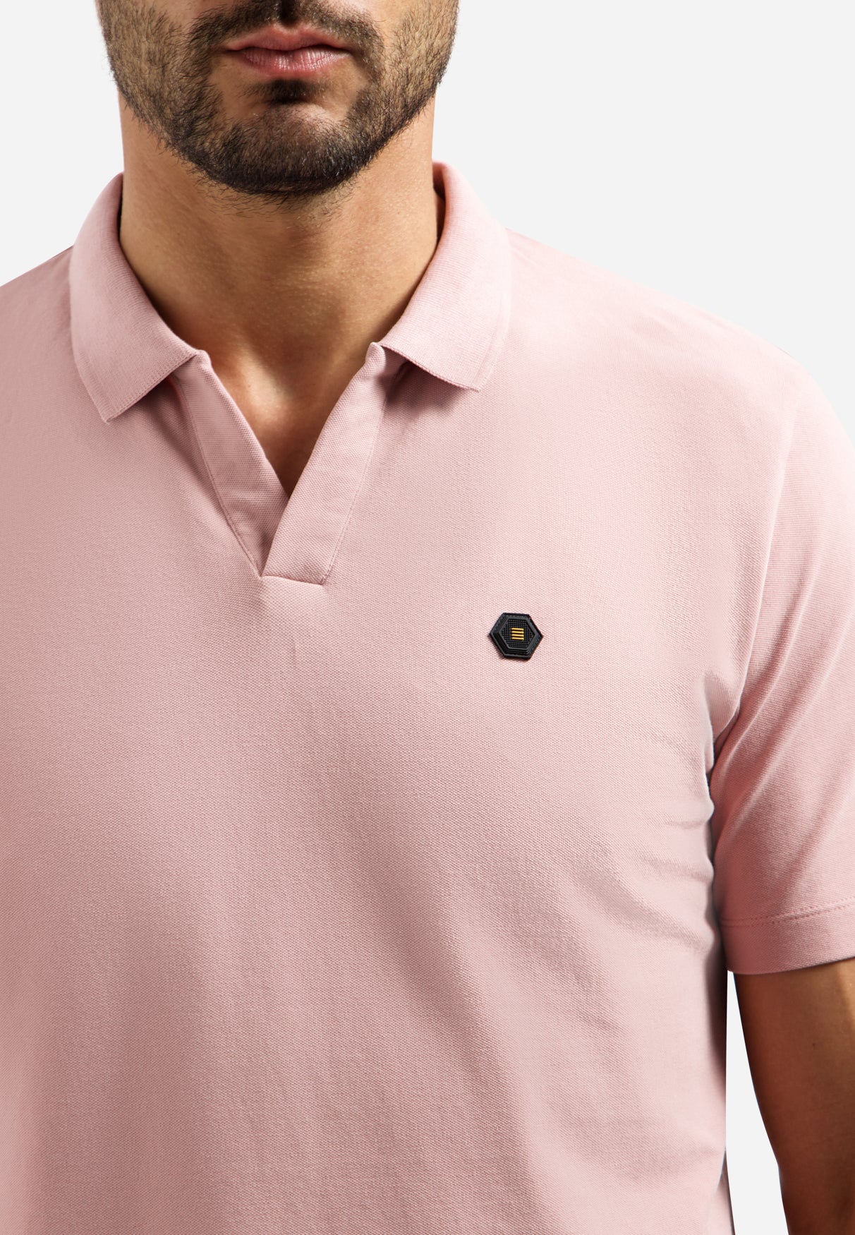 Polo mit V-Ausschnitt | Light Mauve