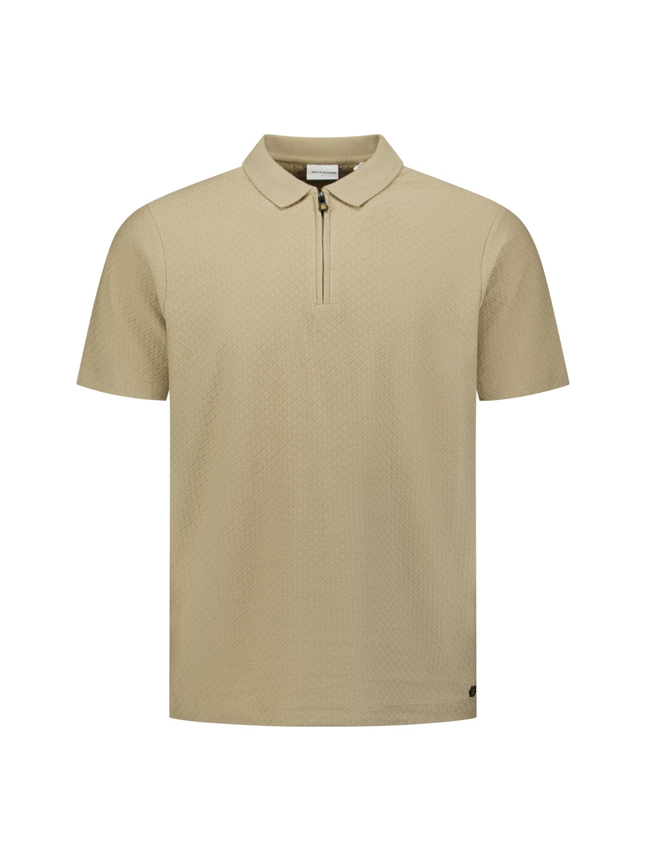 Jacquard-Poloshirt mit Reißverschluss | Taupe