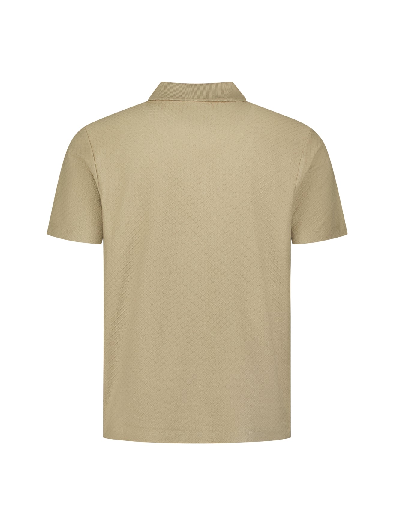 Jacquard-Poloshirt mit Reißverschluss | Taupe