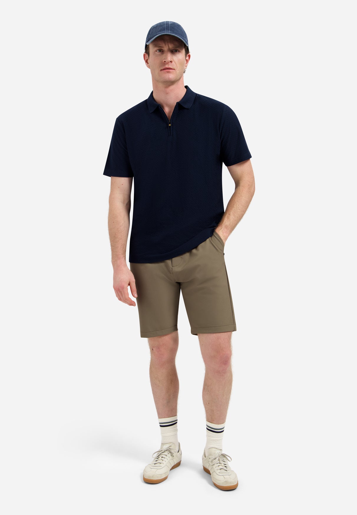 Jacquard-Poloshirt mit Reißverschluss | Night