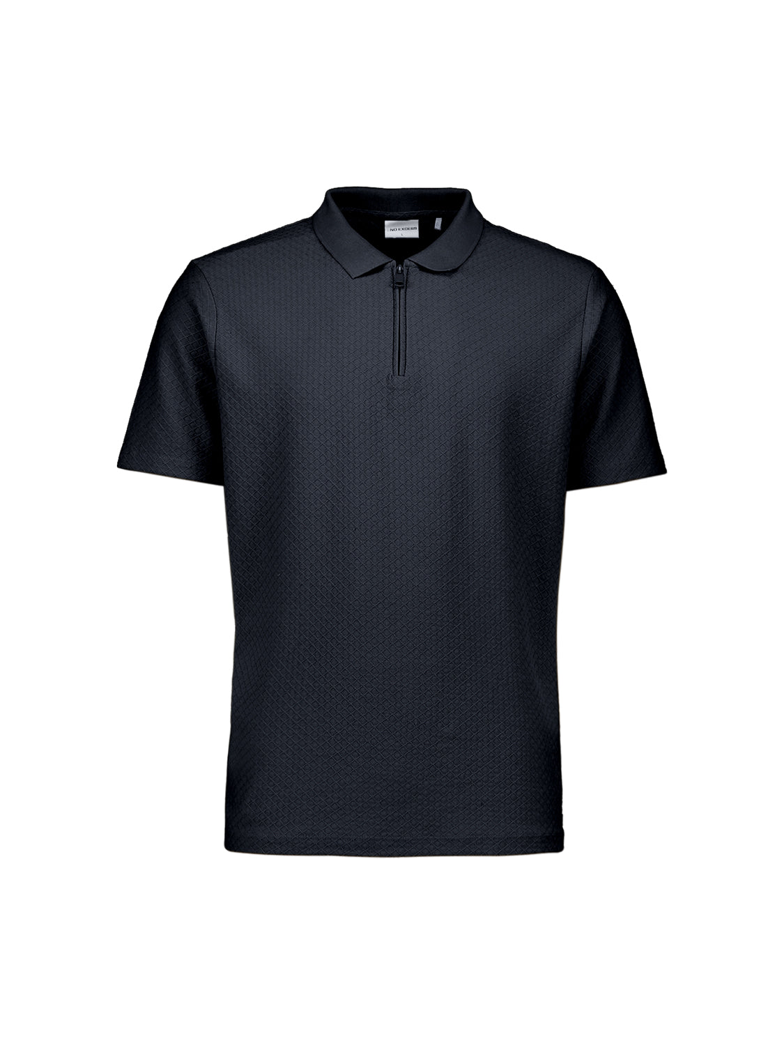 Jacquard polo shirt with a zipper | Night