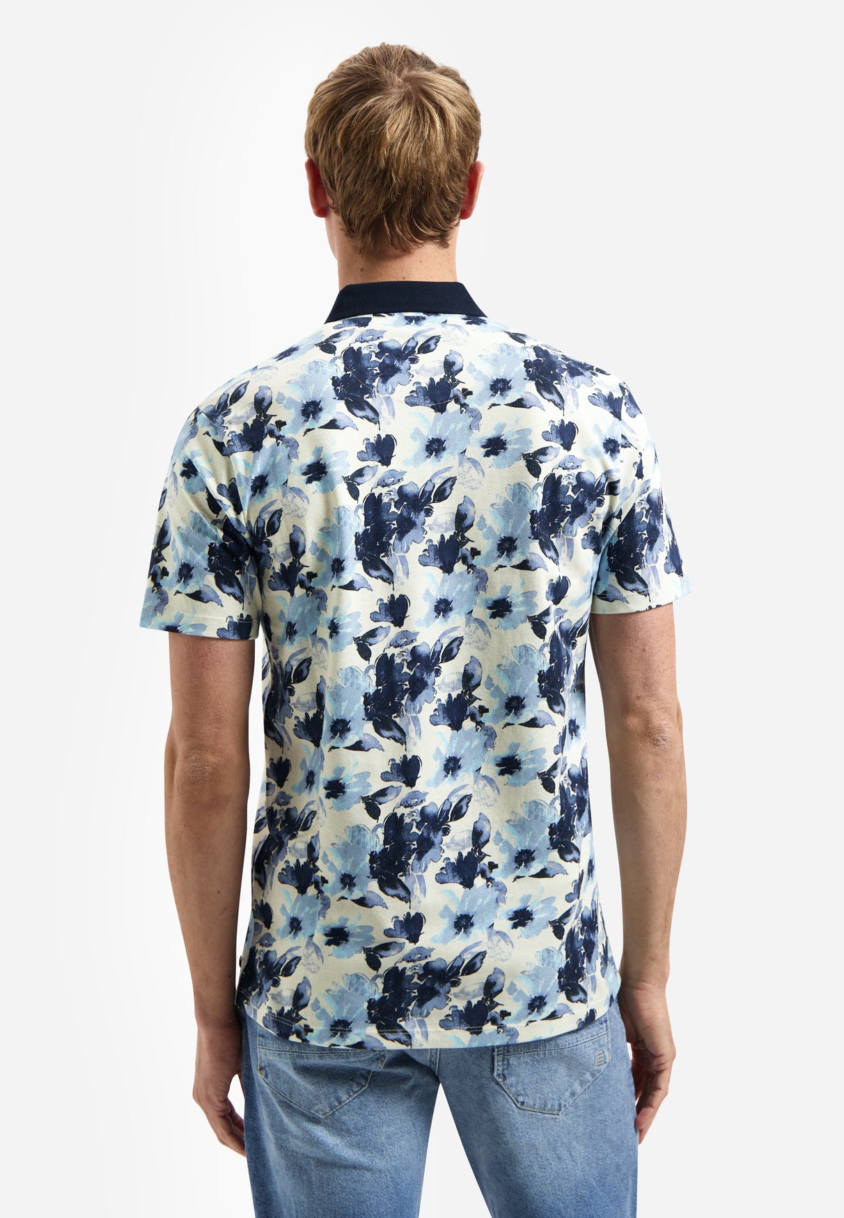 Poloshirt mit Allover-Print | Blue