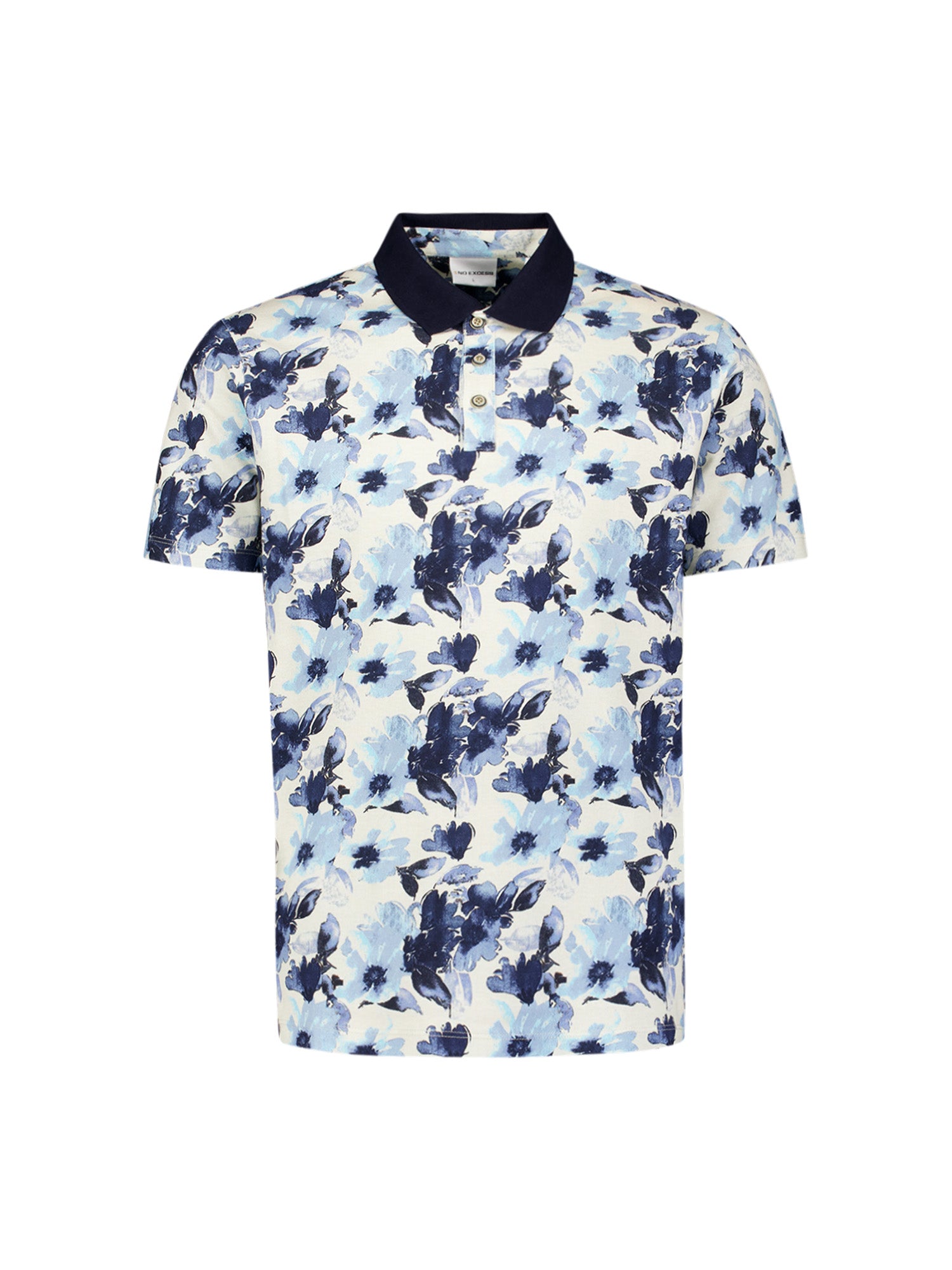Poloshirt mit Allover-Print | Blue