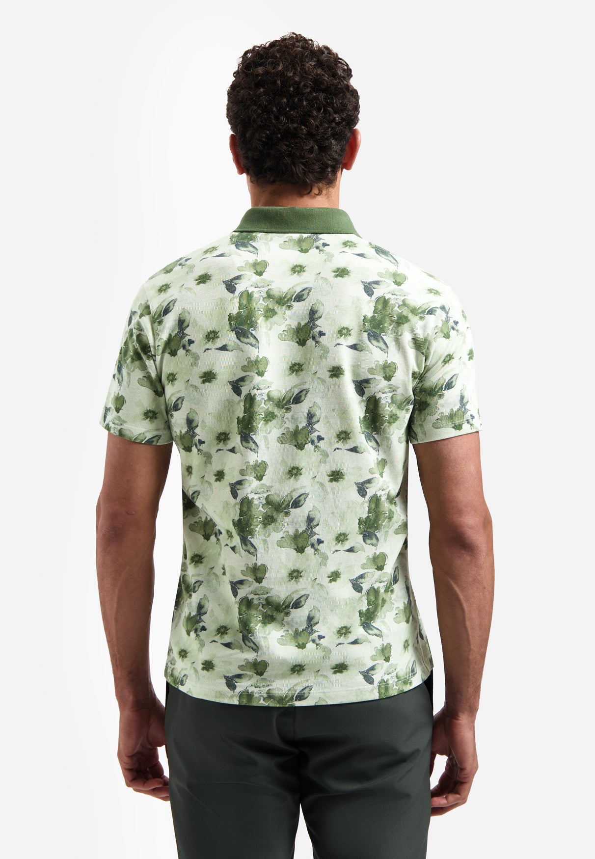 Poloshirt mit Allover-Print | Green