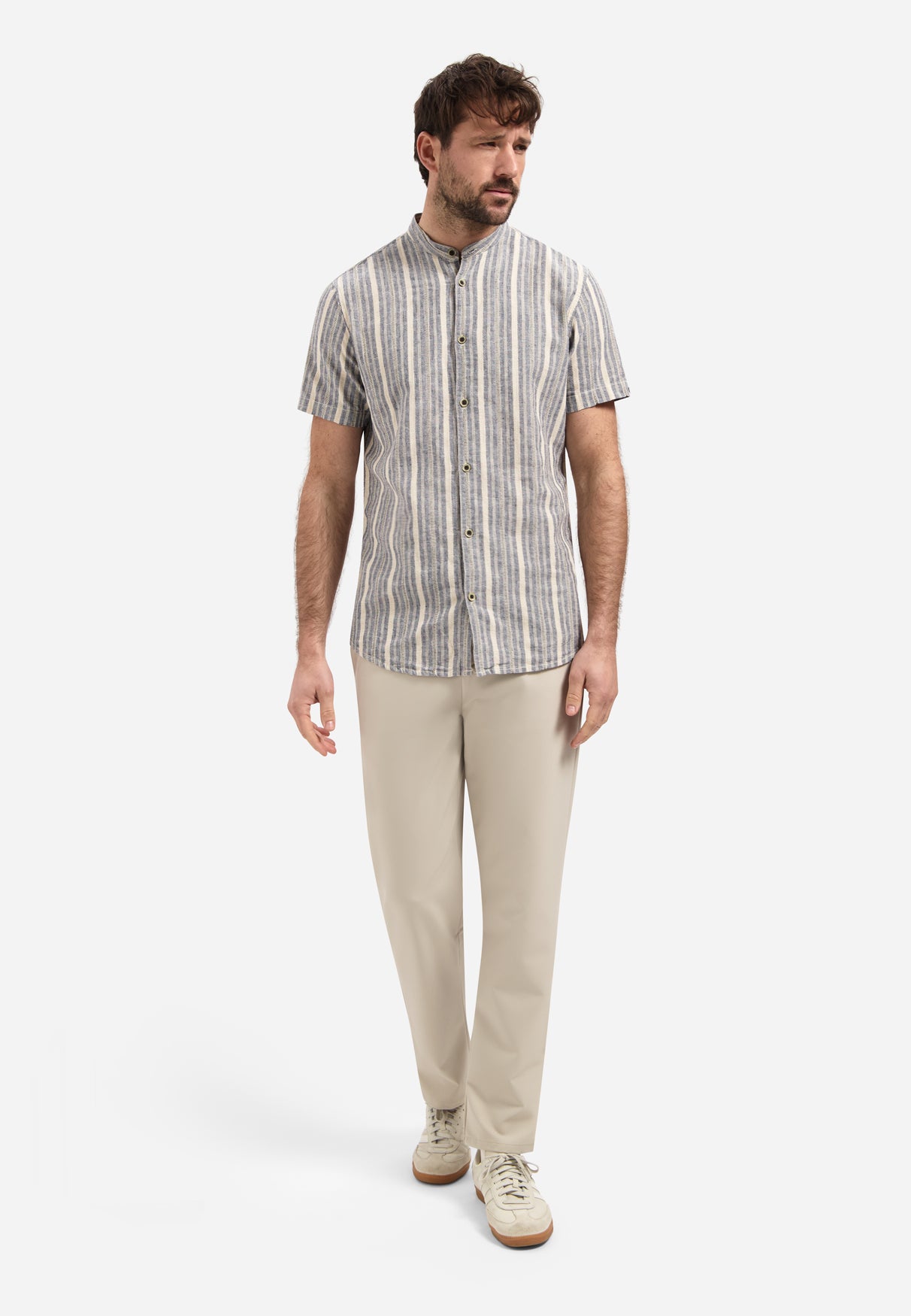 Kurzarmhemd mit Streifen | Blue