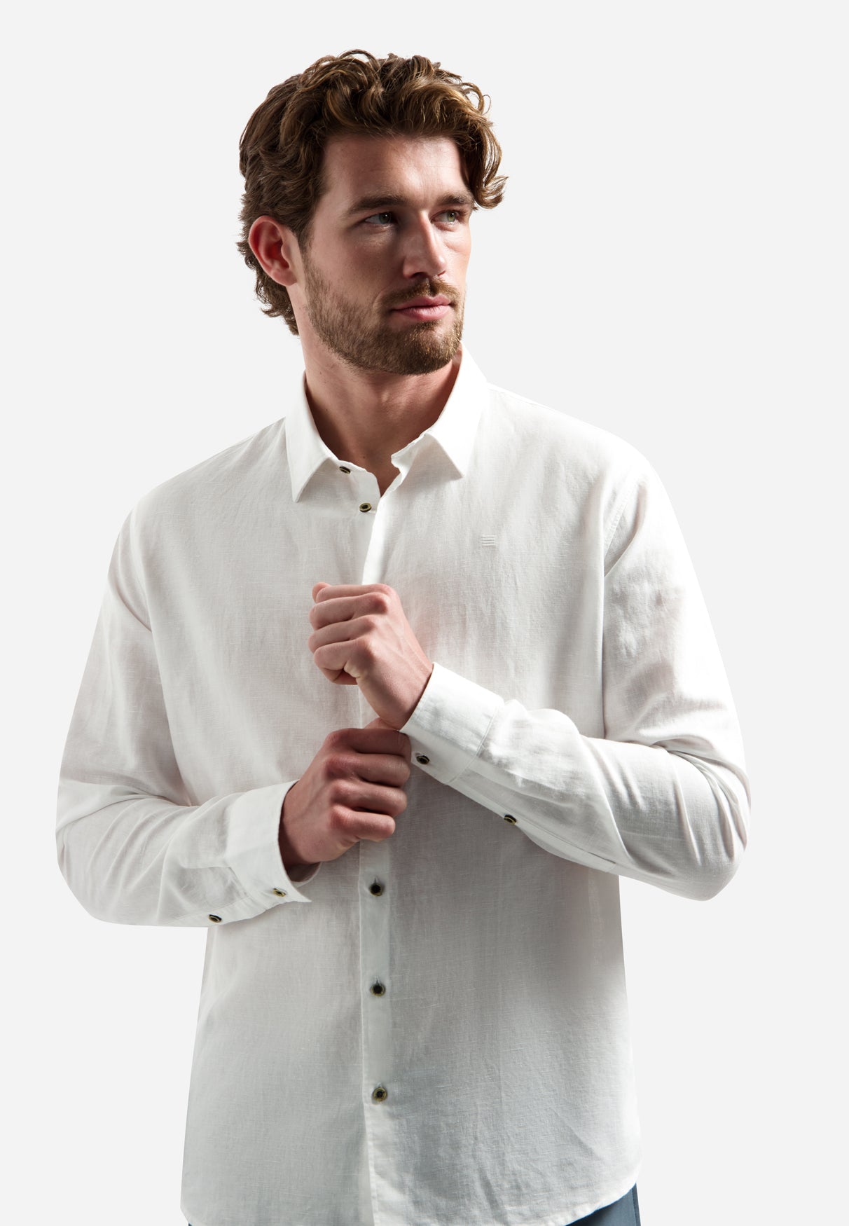 Hemd aus Leinenmischung | White