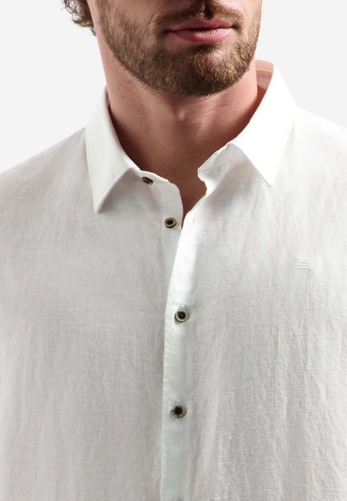 Hemd aus Leinenmischung | White