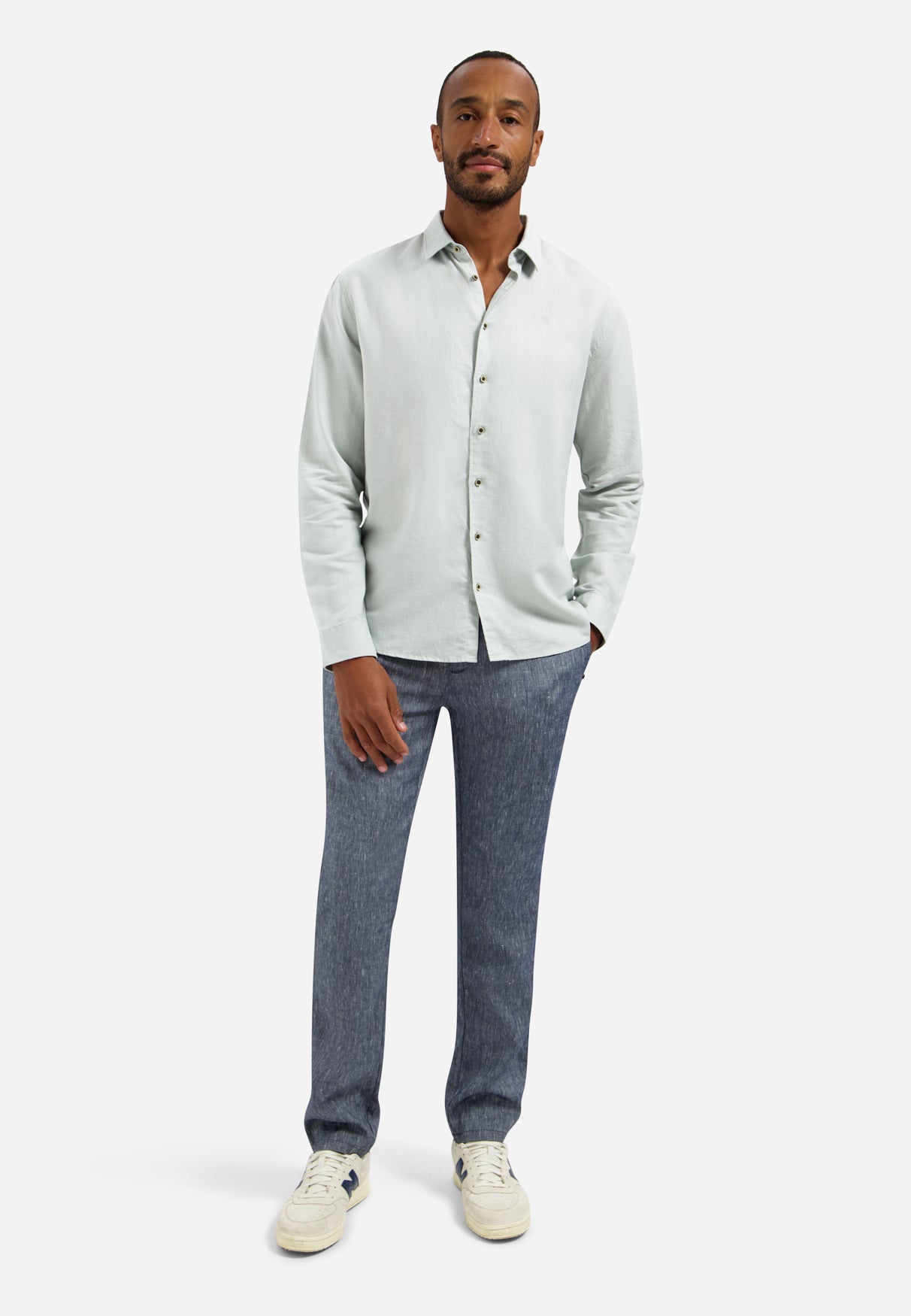 Hemd aus Leinenmischung | Dusty Green