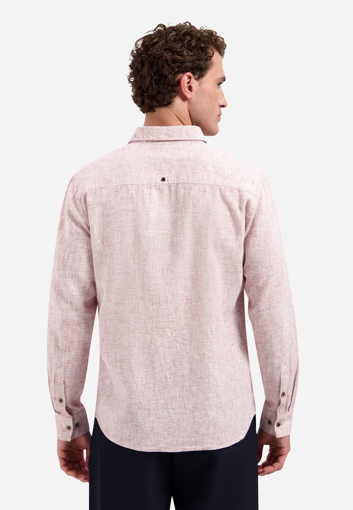 Zweifarbiges Hemd aus Leinenmischung | Mauve