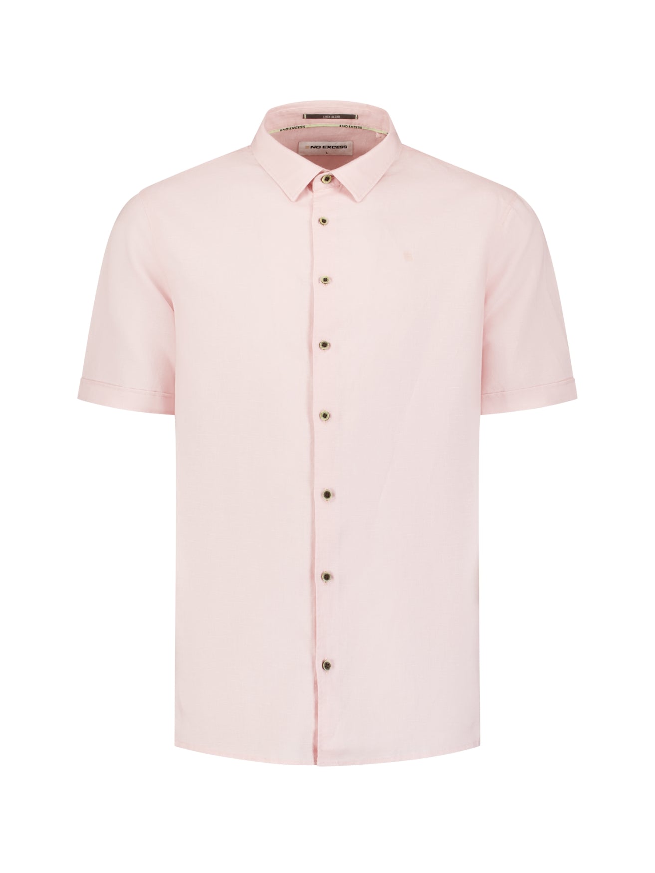 Kurzärmeliges Hemd aus Leinenmischung | Soft Pink