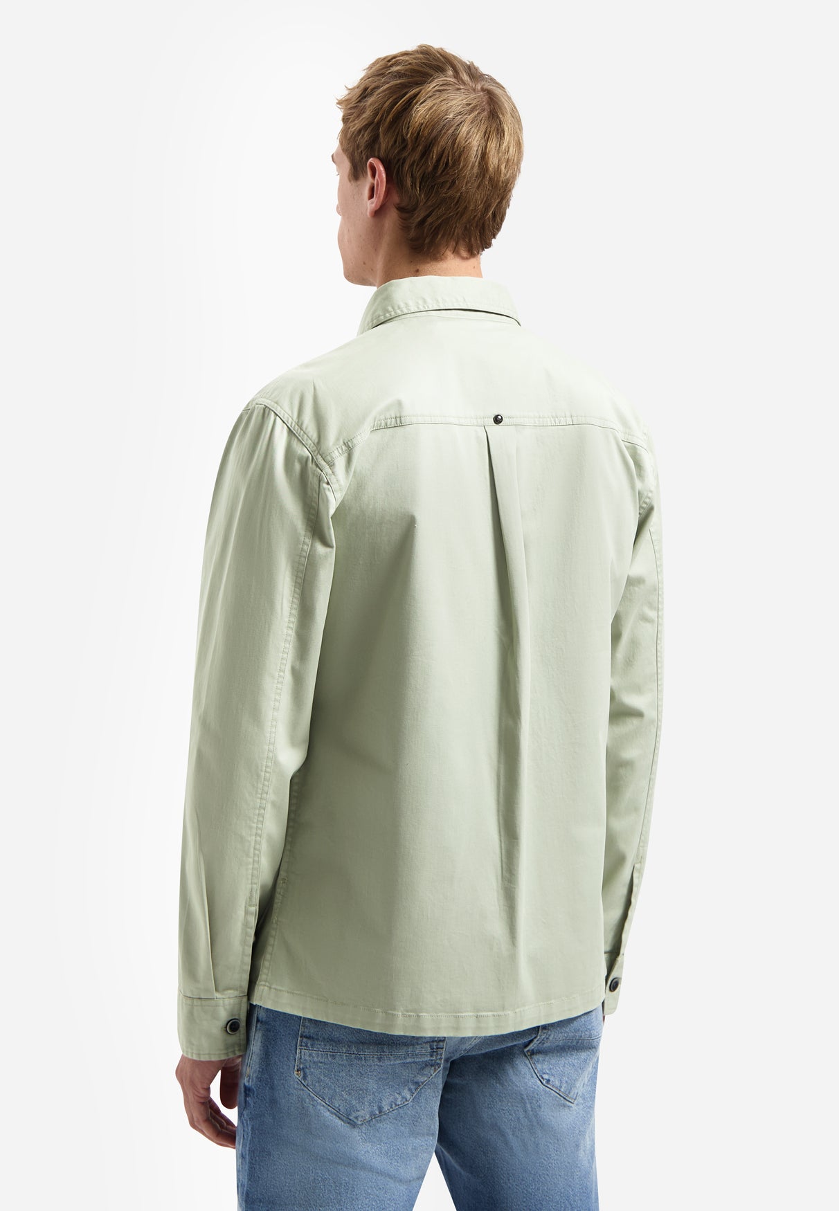 Twill stretch overshirt | Light Moss