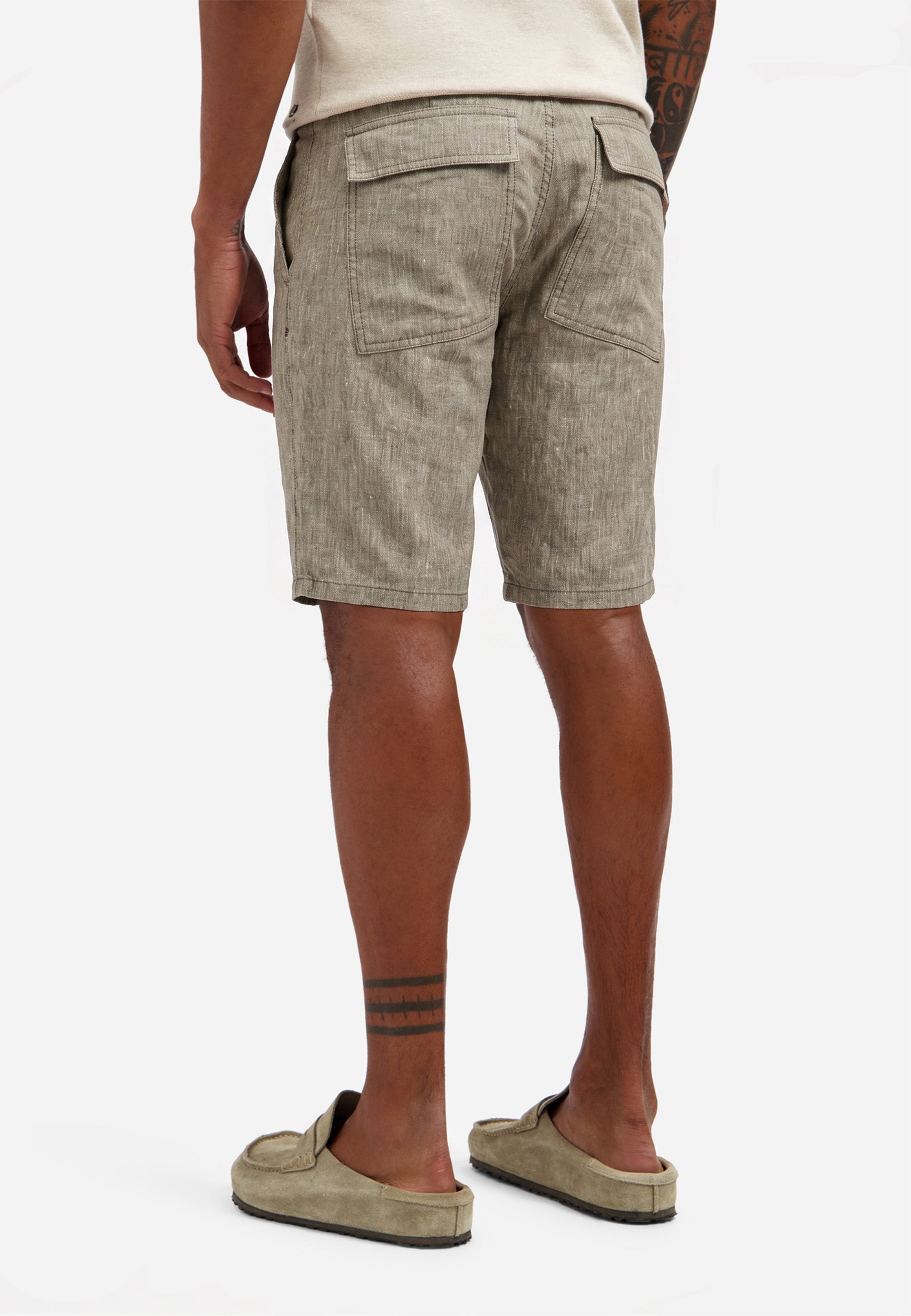 Linen-blend chino shorts | Taupe