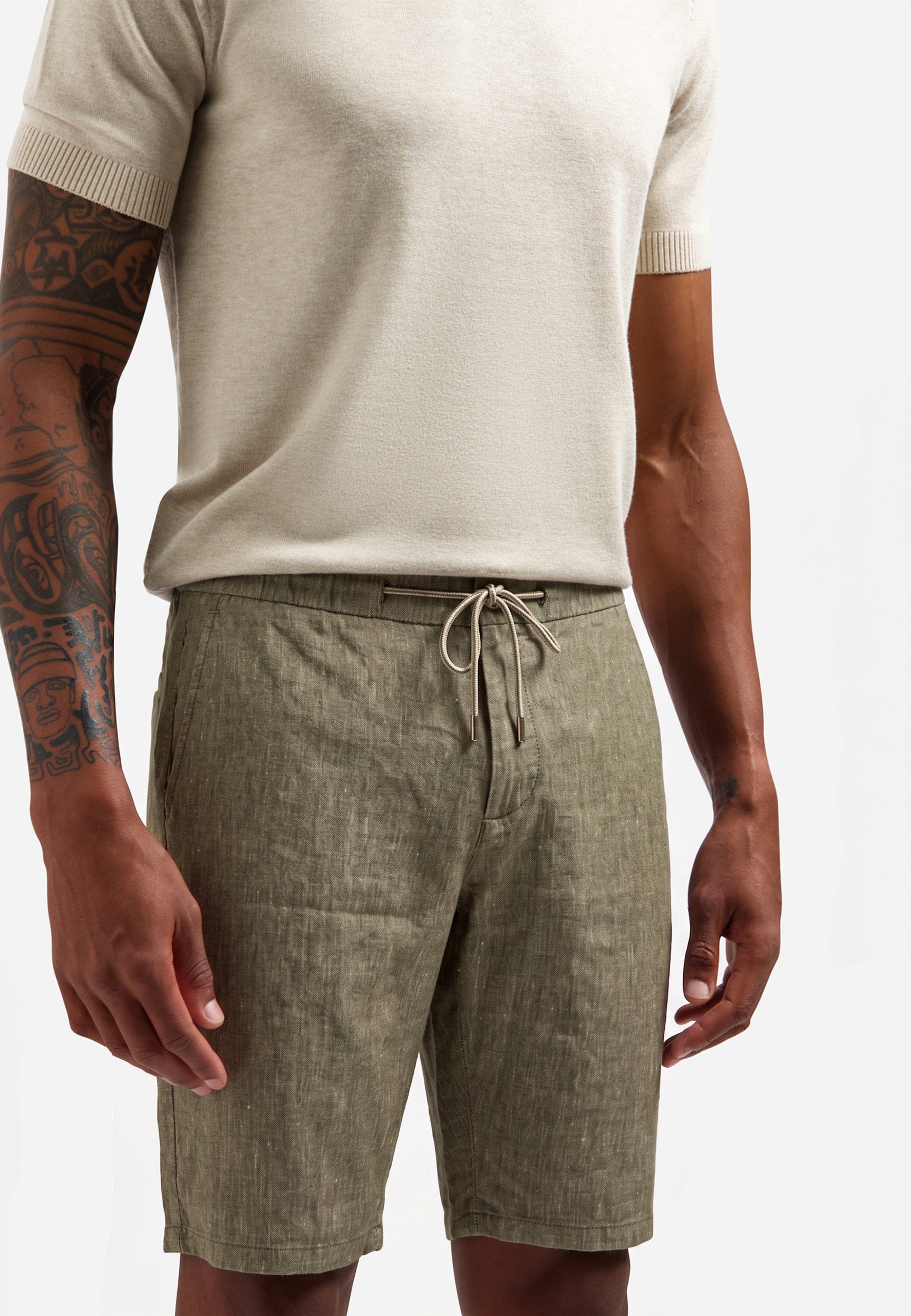 Chinoshorts aus Leinenmischung | Taupe